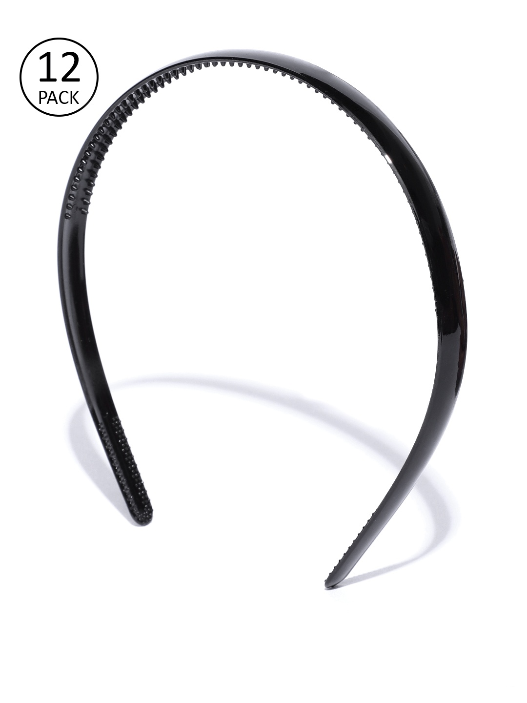 

CHANDERKASH Women Set of 12 Black Solid Hairbands