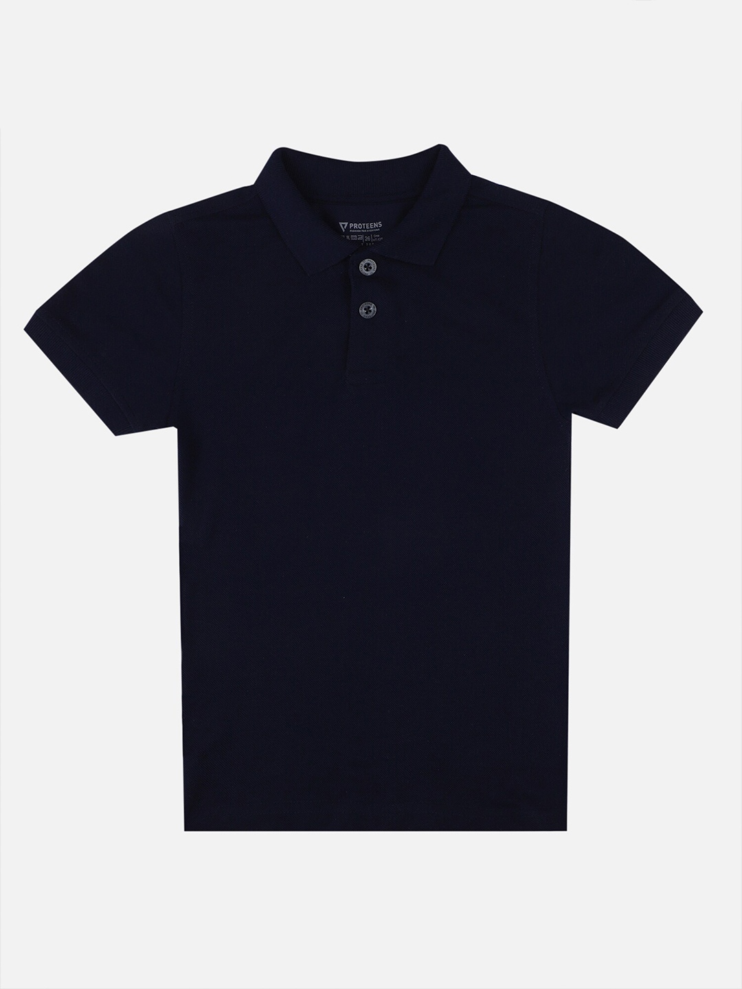 

PROTEENS Girls Navy Blue Polo Collar Slim Fit T-shirt
