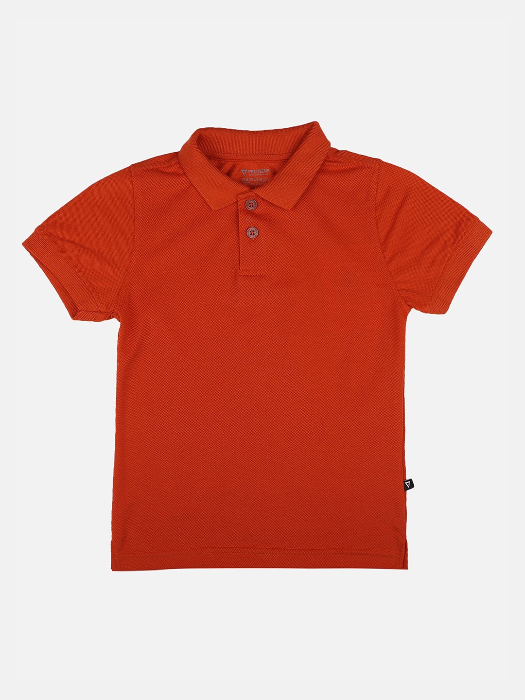 

PROTEENS Girls Orange Polo Collar Slim Fit T-shirt