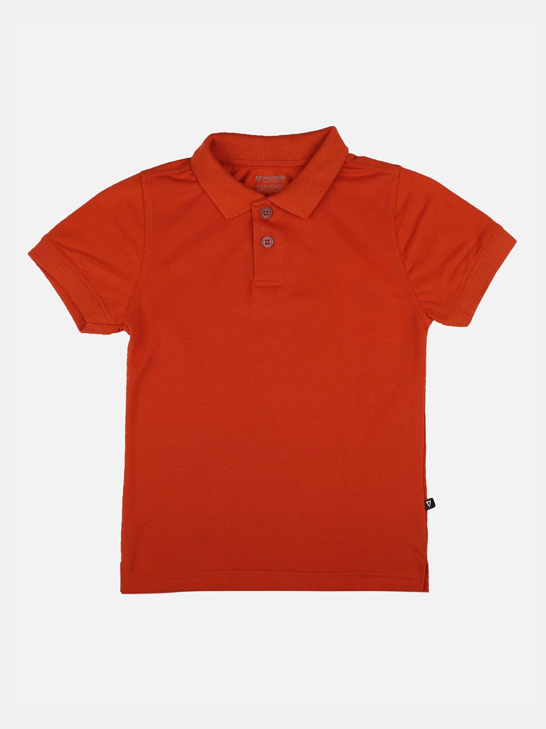 

PROTEENS Boys Orange Polo Collar Slim Fit T-shirt