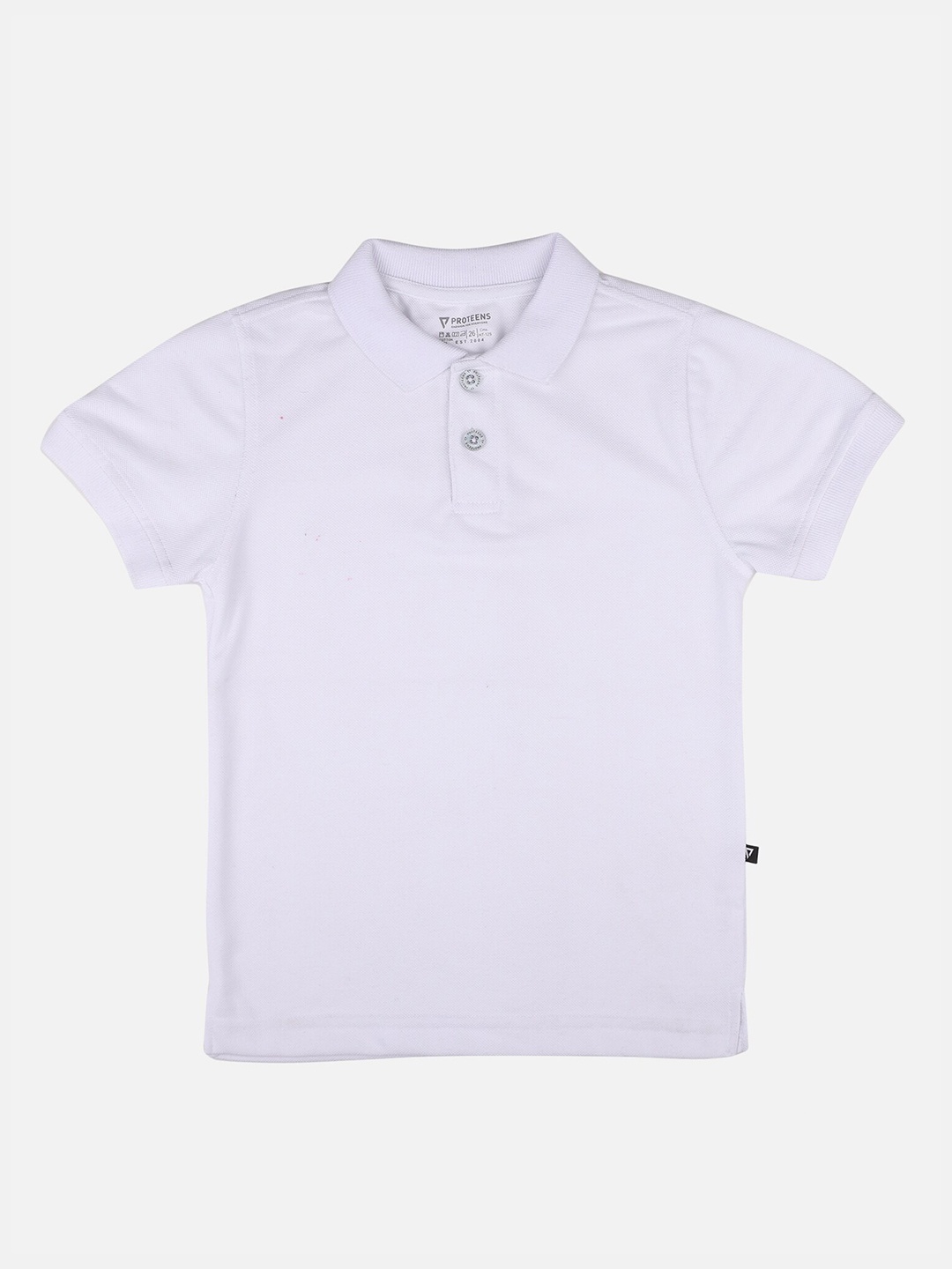 

PROTEENS Boys White Polo Collar Slim Fit T-shirt