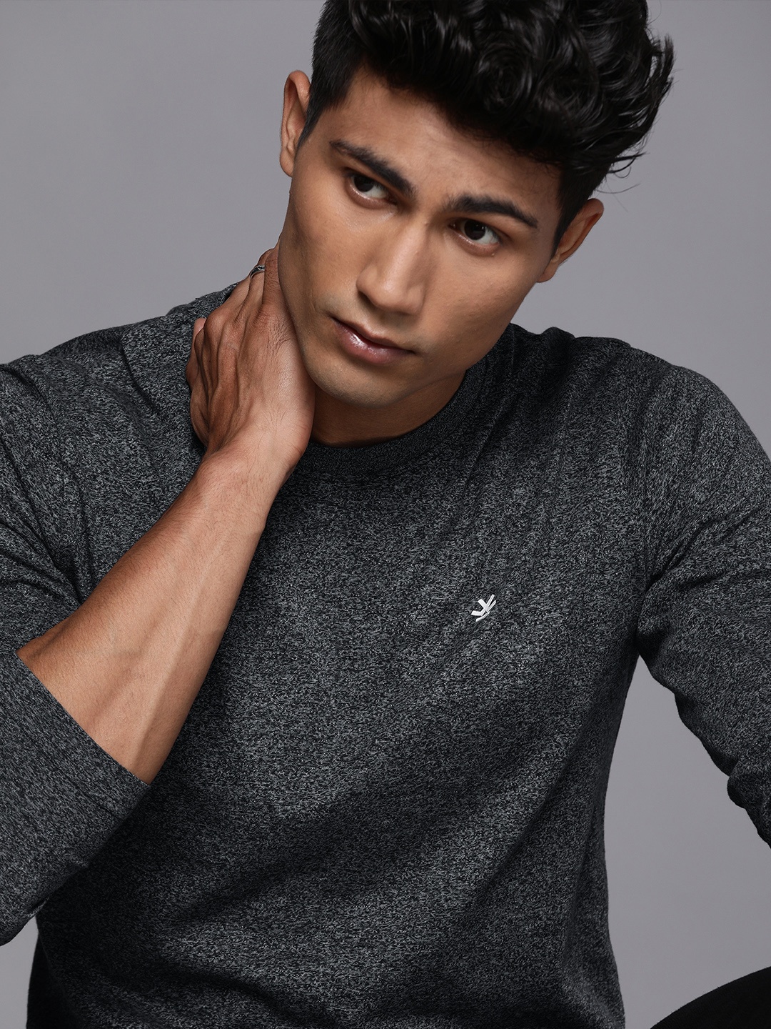 

WROGN Men Black Slim Fit T-shirt