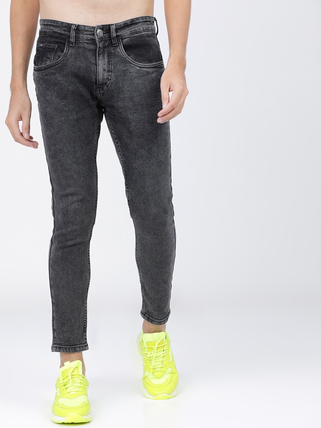 

HIGHLANDER Men Grey Tapered Fit Stretchable Clean Look Jeans