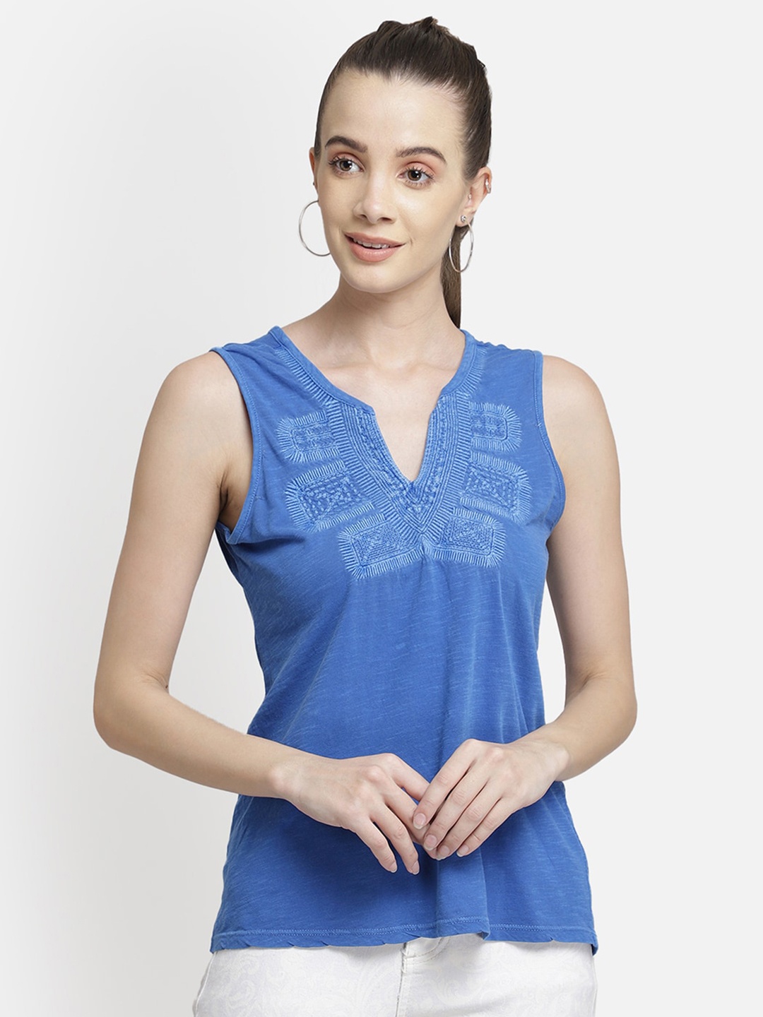 

Aditi Wasan Blue Regular Top