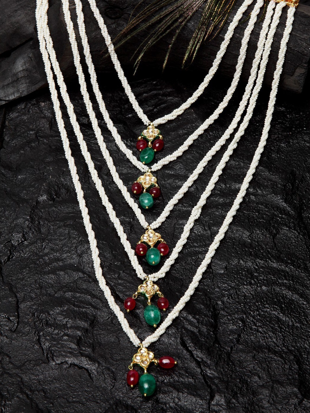 

DUGRISTYLE White Sterling Silver Gold-Plated Necklace