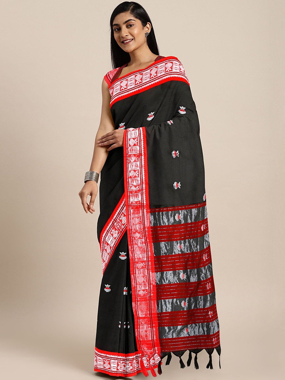 

KALINI Black Woven Design Banarasi Saree