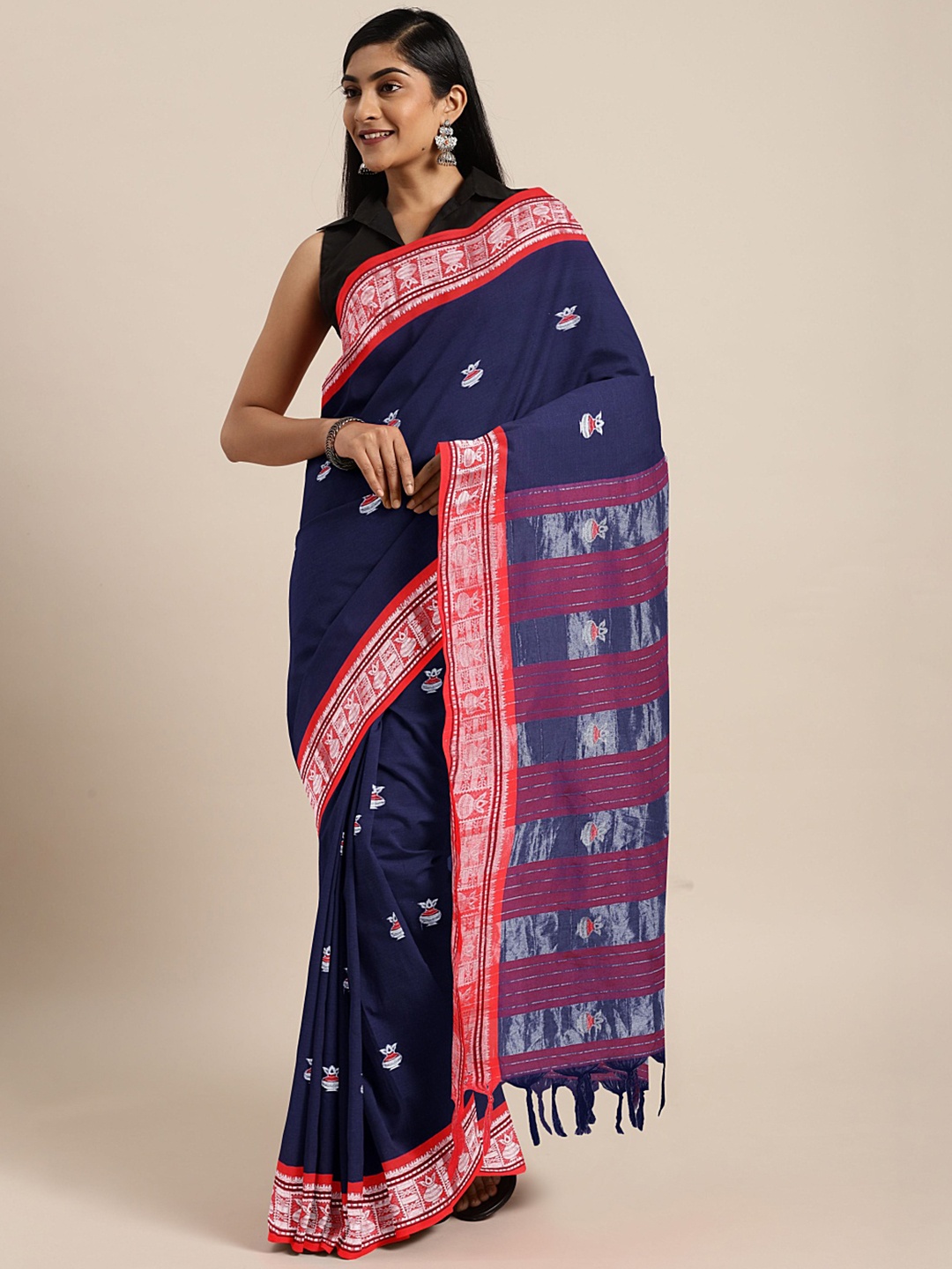 

KALINI Navy Blue Woven Design Banarasi Saree