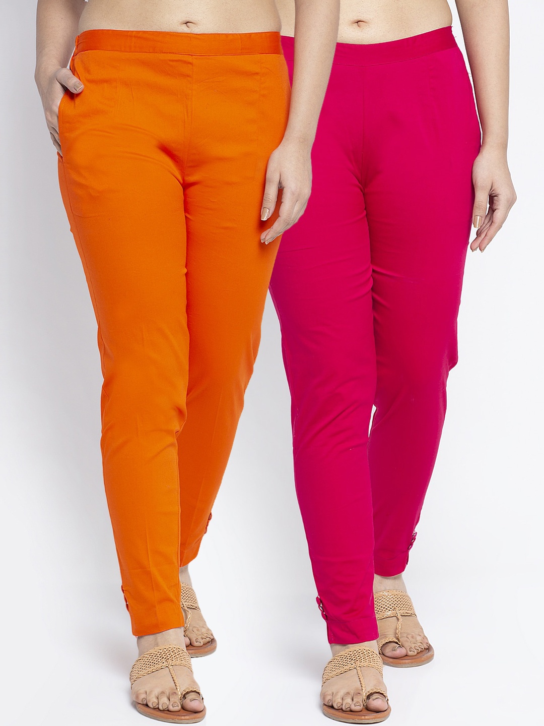 

GRACIT Women Pack of 2 Pink Cigarette Trousers