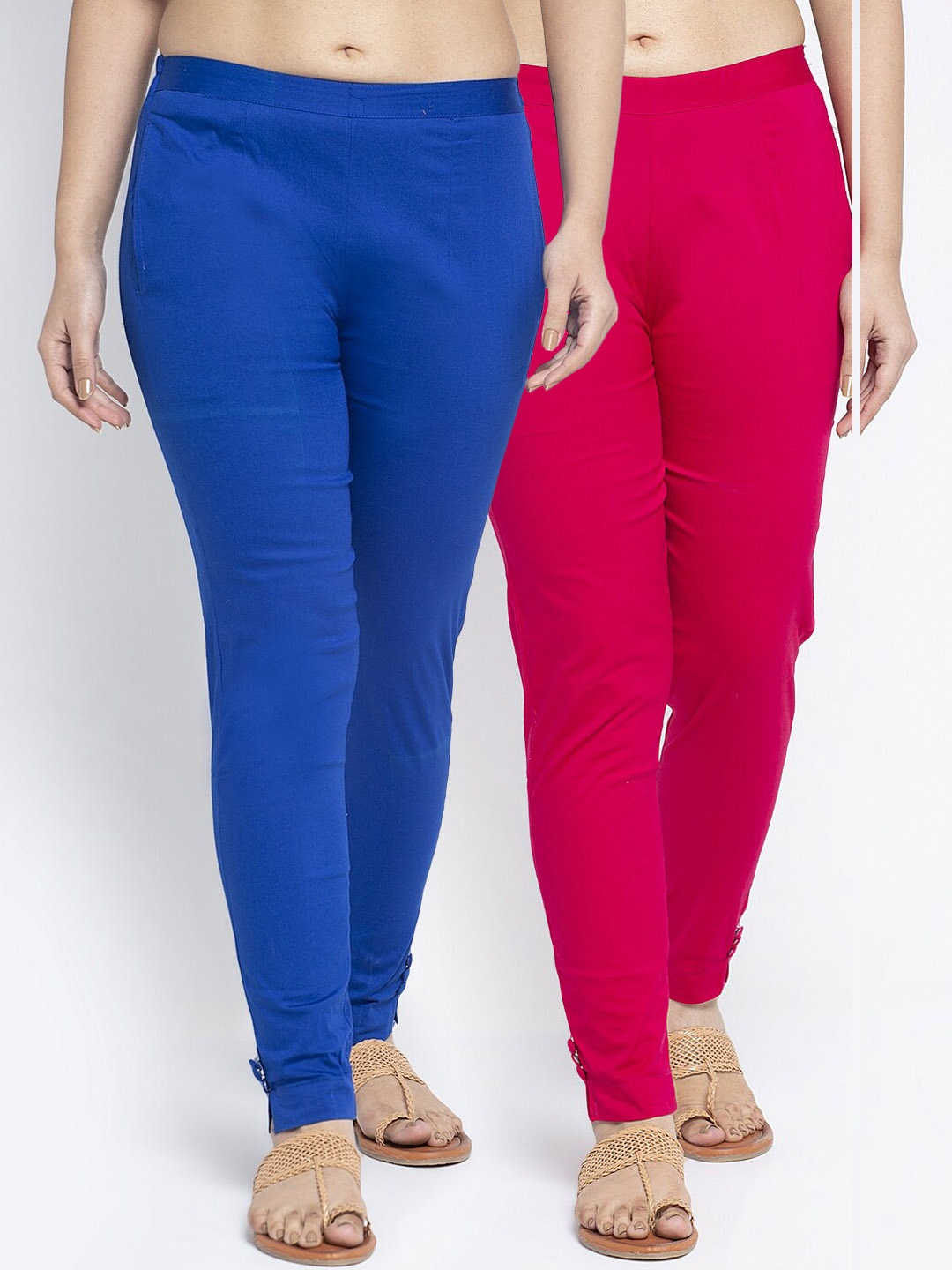 

GRACIT Women Pack Of 2 Easy Wash Trousers, Blue
