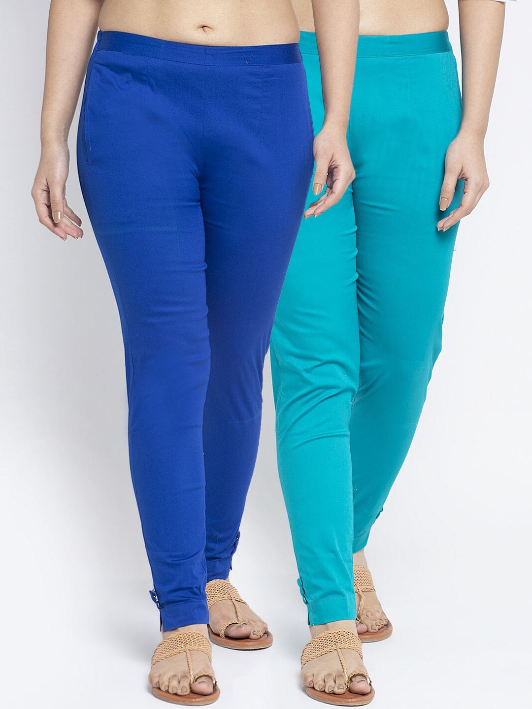 

GRACIT Women Pack of 2 Blue Cigarette Trousers