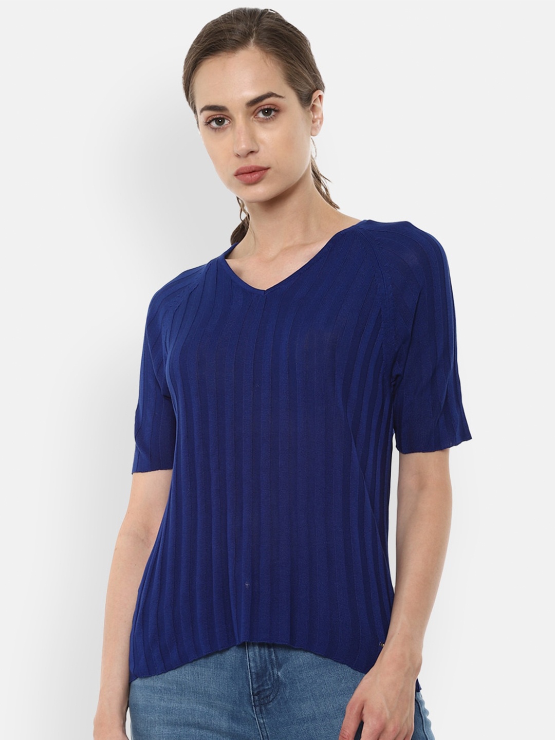 

Van Heusen Woman Blue Striped Regular Top
