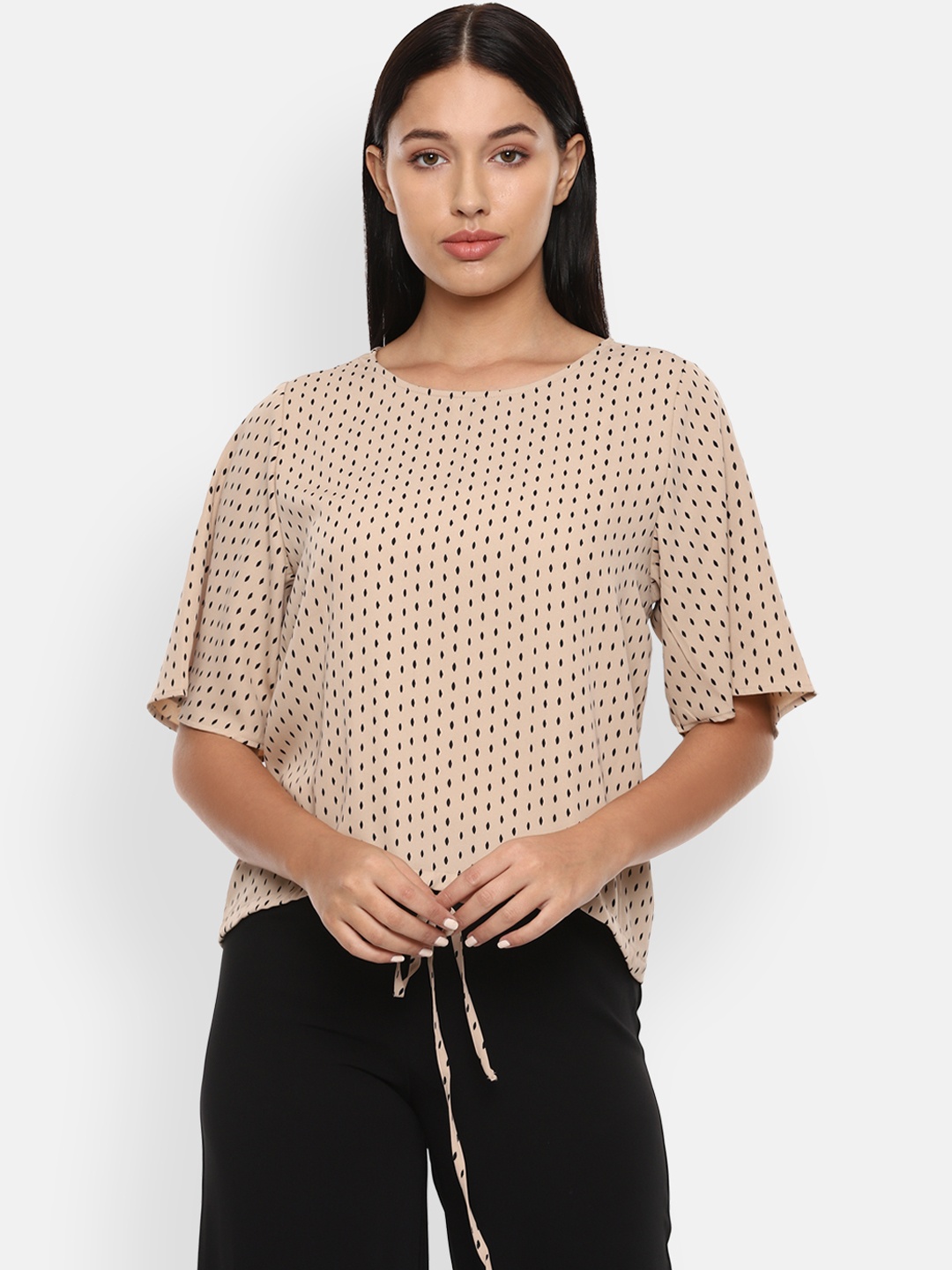 

Van Heusen Woman Beige Print Top