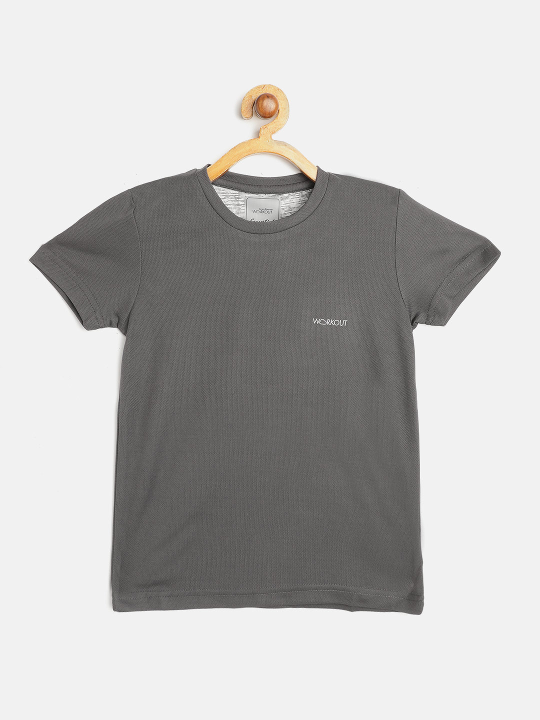 

Sweet Dreams Boys Charcoal Grey Solid Round Neck Workout T-shirt