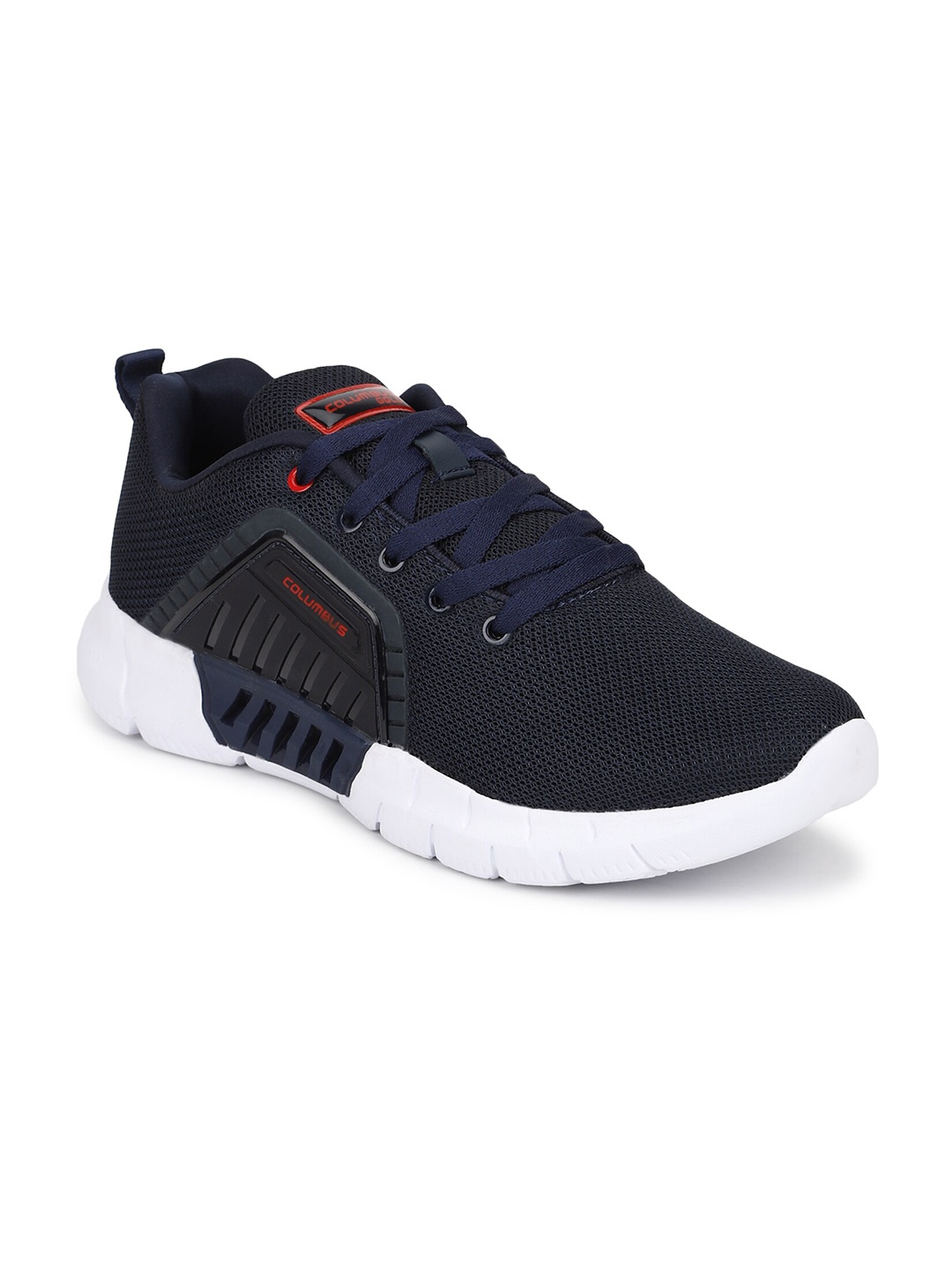 

Columbus Men Navy Blue & Rust Mesh Running Shoes