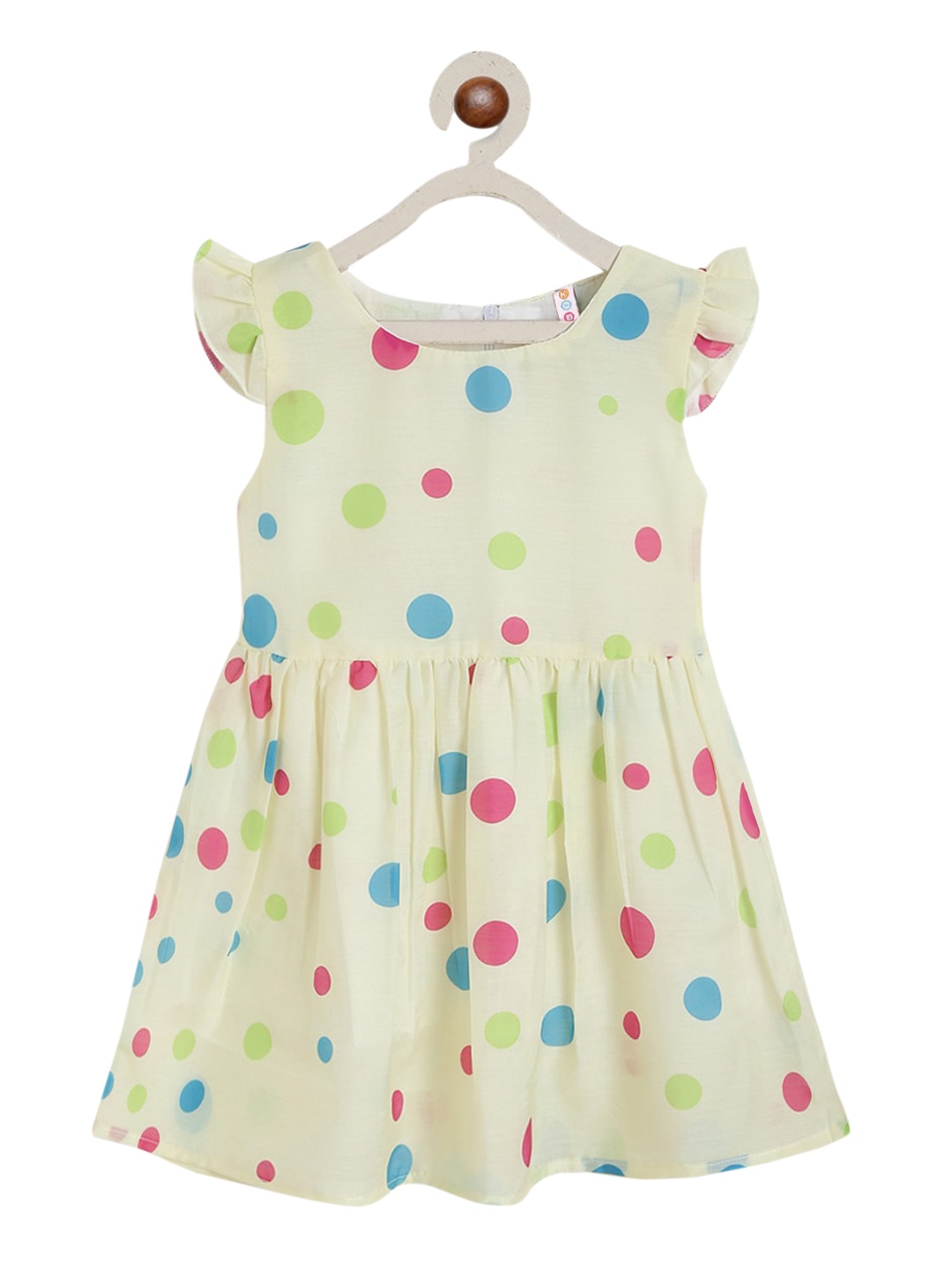 

Kids On Board Yellow & Pink Printed Fit & Flare Dress