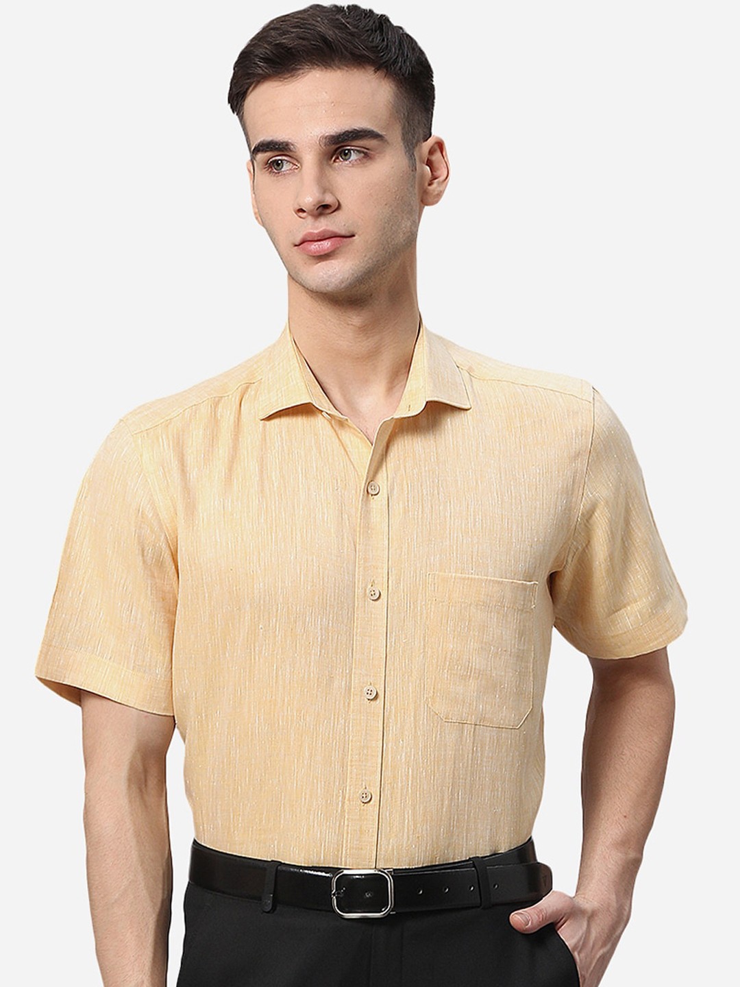 

JADE BLUE Men Yellow Formal Shirt