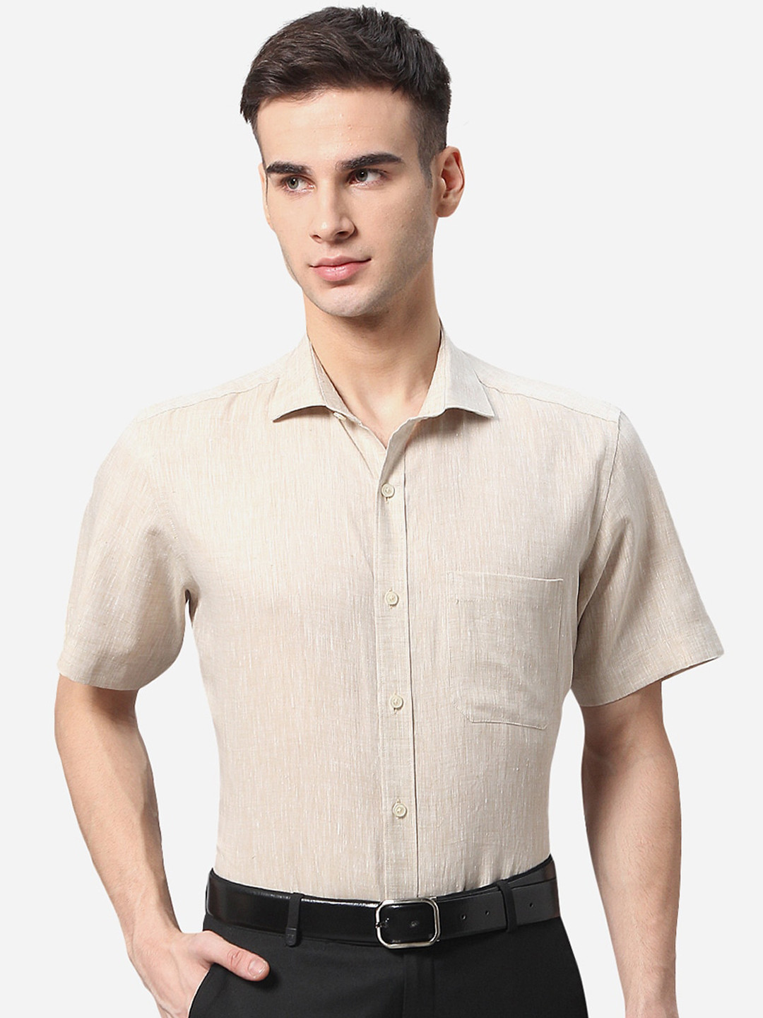 

JADE BLUE Men Beige Formal Shirt