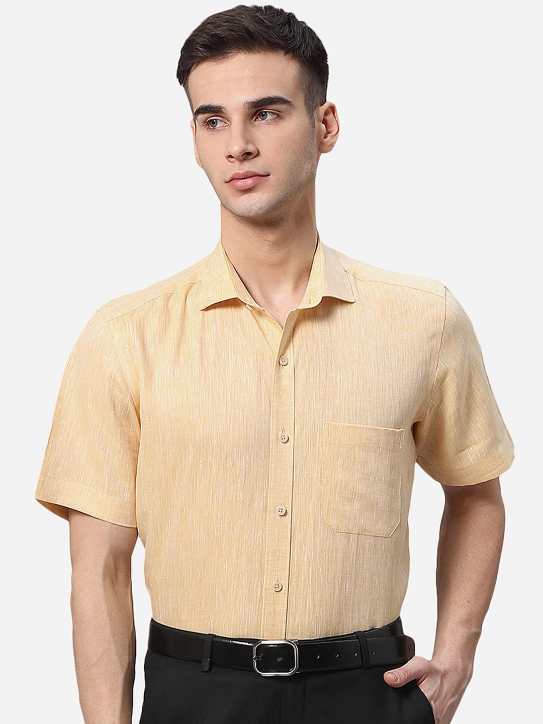 

JADE BLUE Men Yellow Formal Shirt