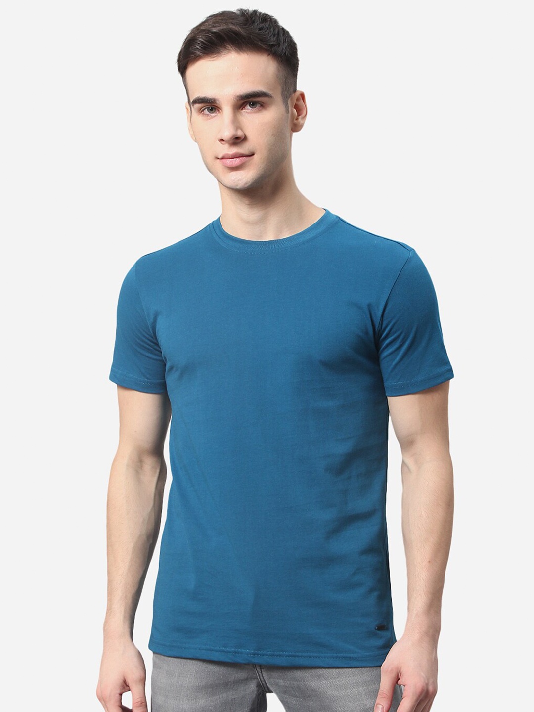 

JADE BLUE Men Blue Slim Fit Cotton Pure Cotton T-shirt