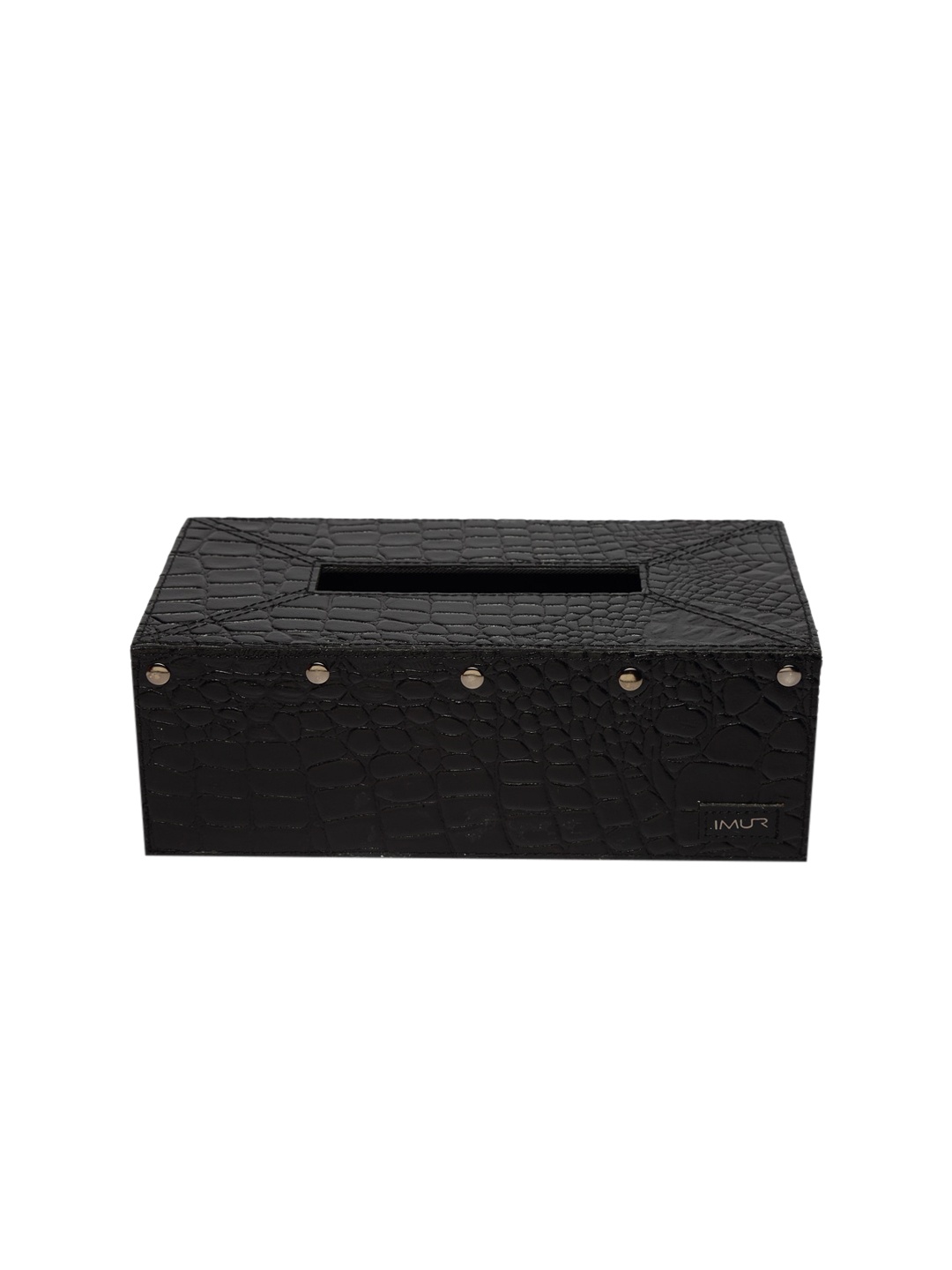 

IMUR Black Textured Genuine Leather Tissue box