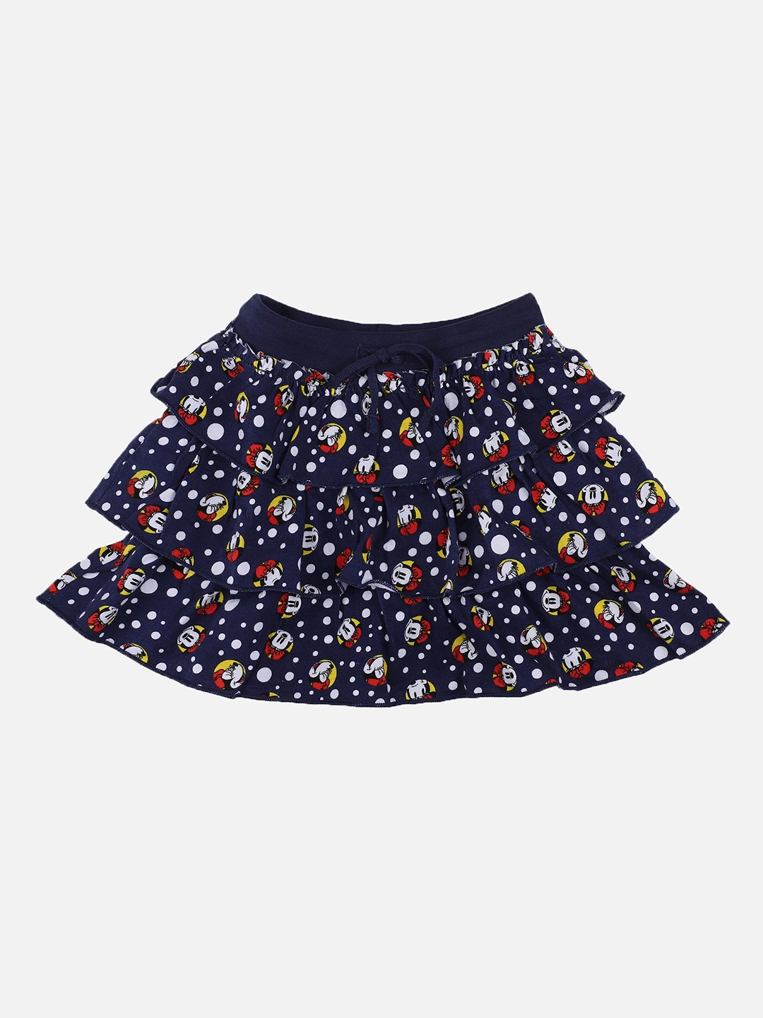 

Bodycare Kids Girls Navy Blue & Red Minnie Mouse Printed Pure Cotton A-Line Skirt