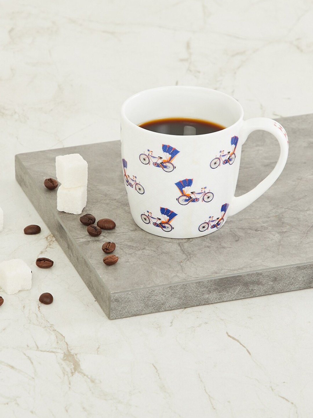 

Home Centre White & Red Printed Bone China Glossy Mug