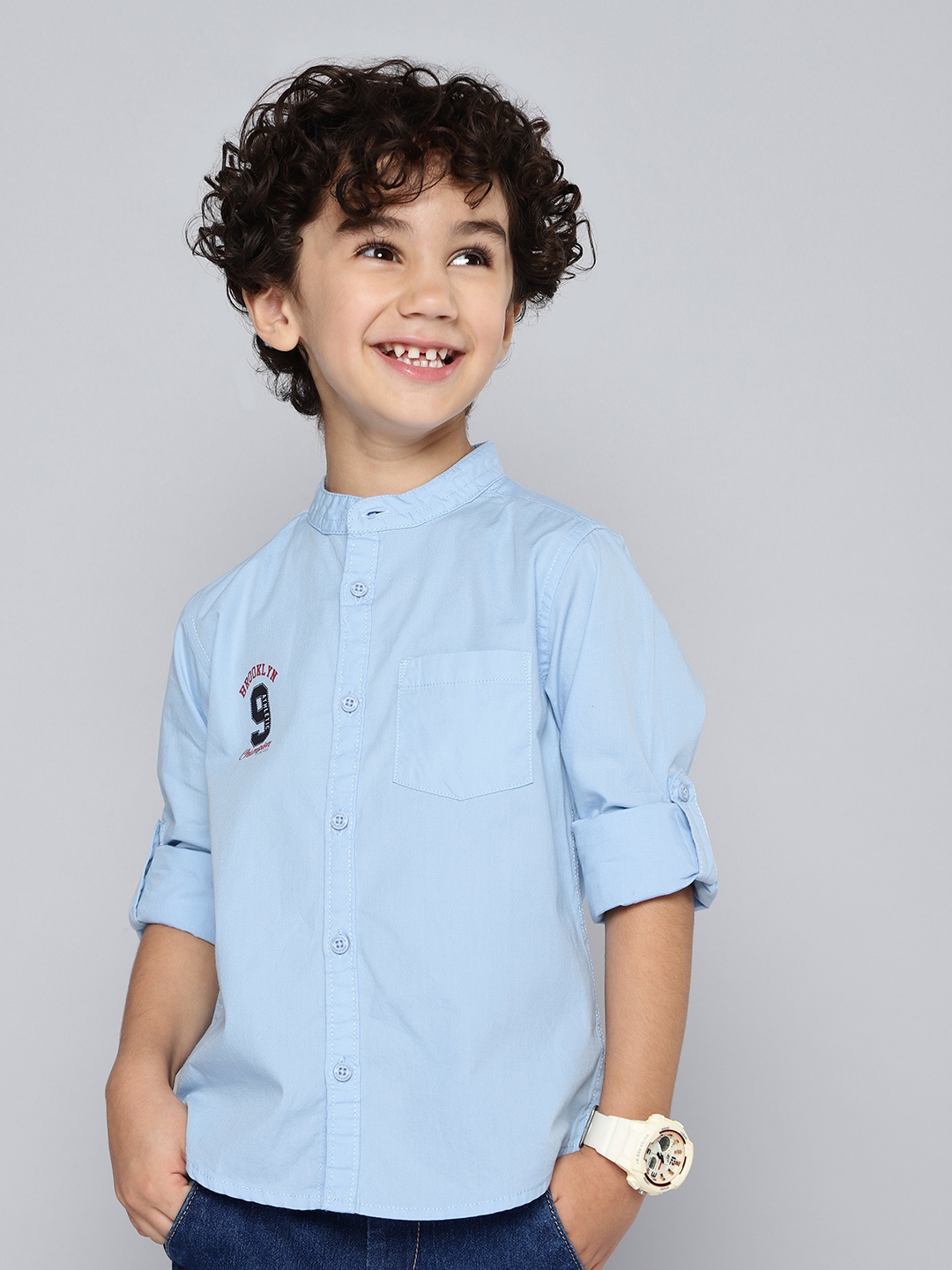

HERE&NOW Boys Blue Pure Cotton Casual Shirt