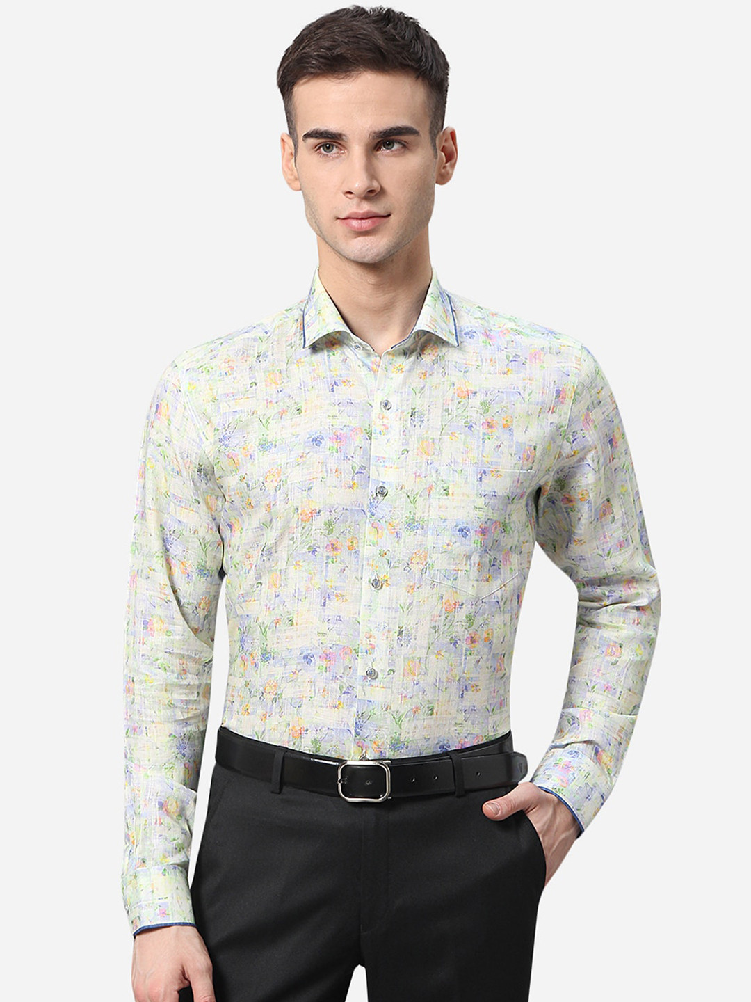 

JB STUDIO Men Multicoloured Slim Fit Floral Printed Formal Shirt, Multi