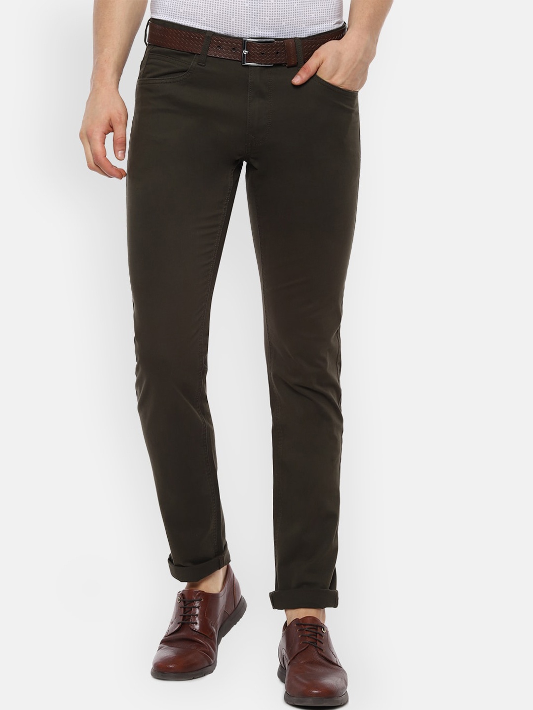 

Van Heusen Sport Men Olive Green Slim Fit Trousers