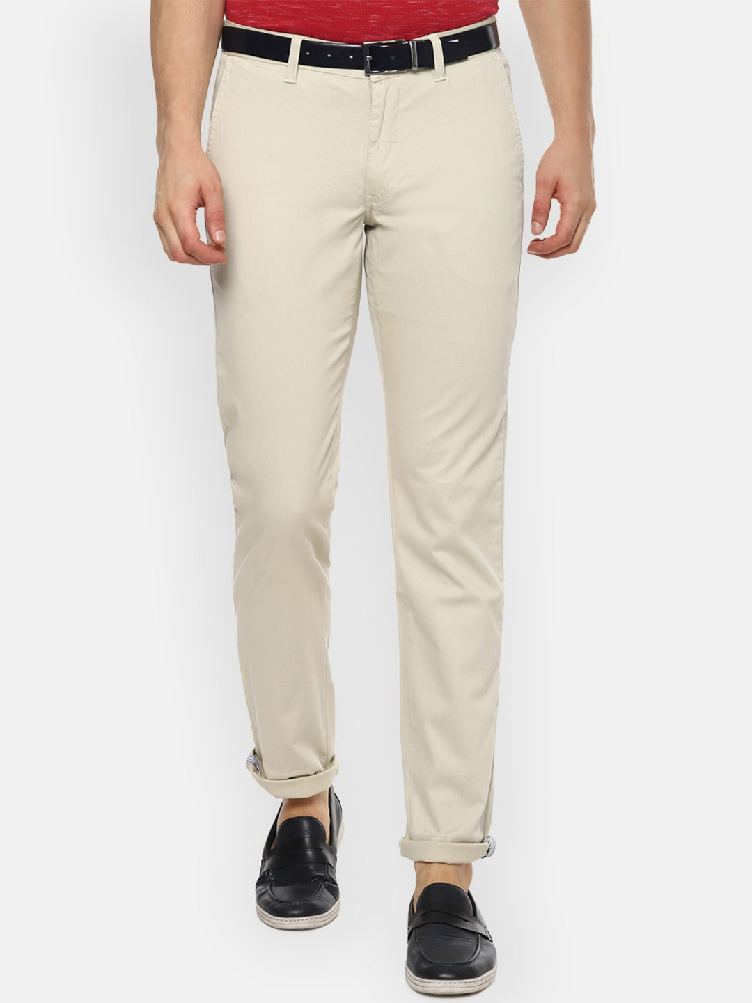 

Van Heusen Sport Men Beige Slim Fit Regular Trousers