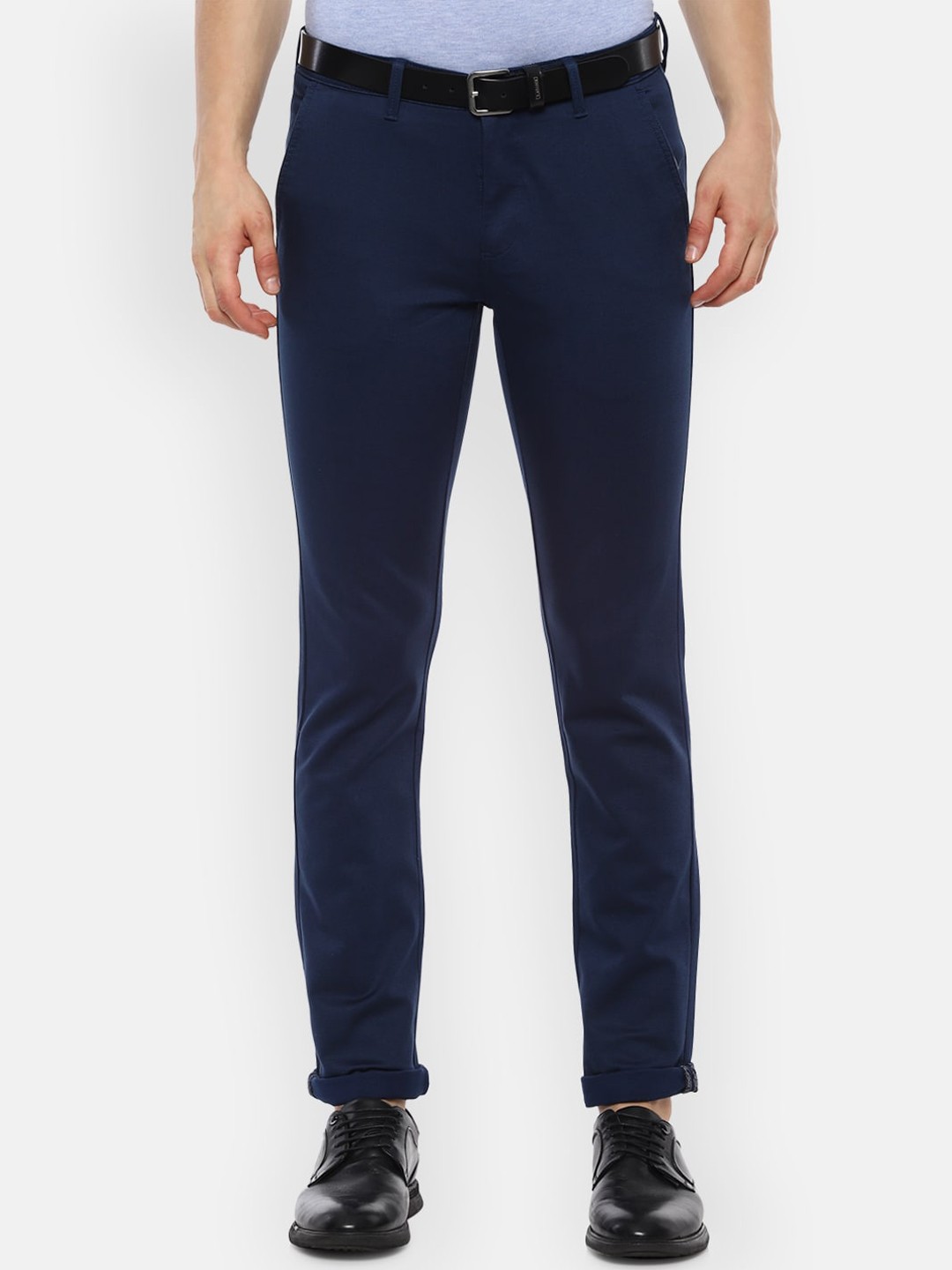 

Van Heusen Sport Men Navy Blue Solid Slim Fit Trousers