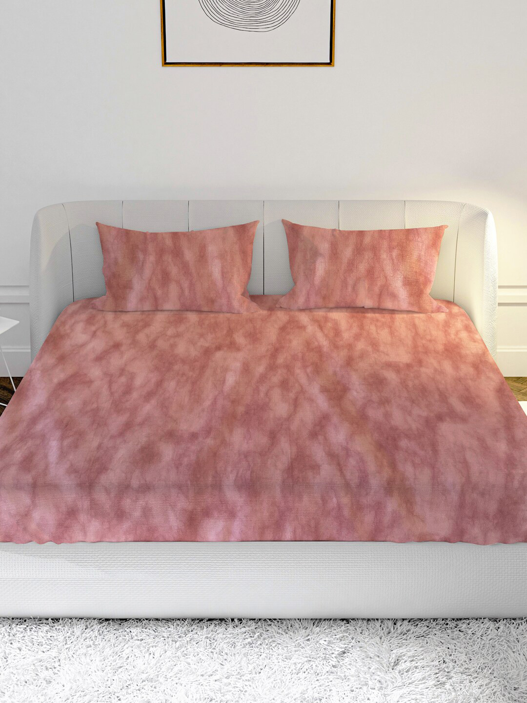 

MAYFAIR HOMES LONDON Pink 210 TC King Bedsheet with 2 Pillow Covers