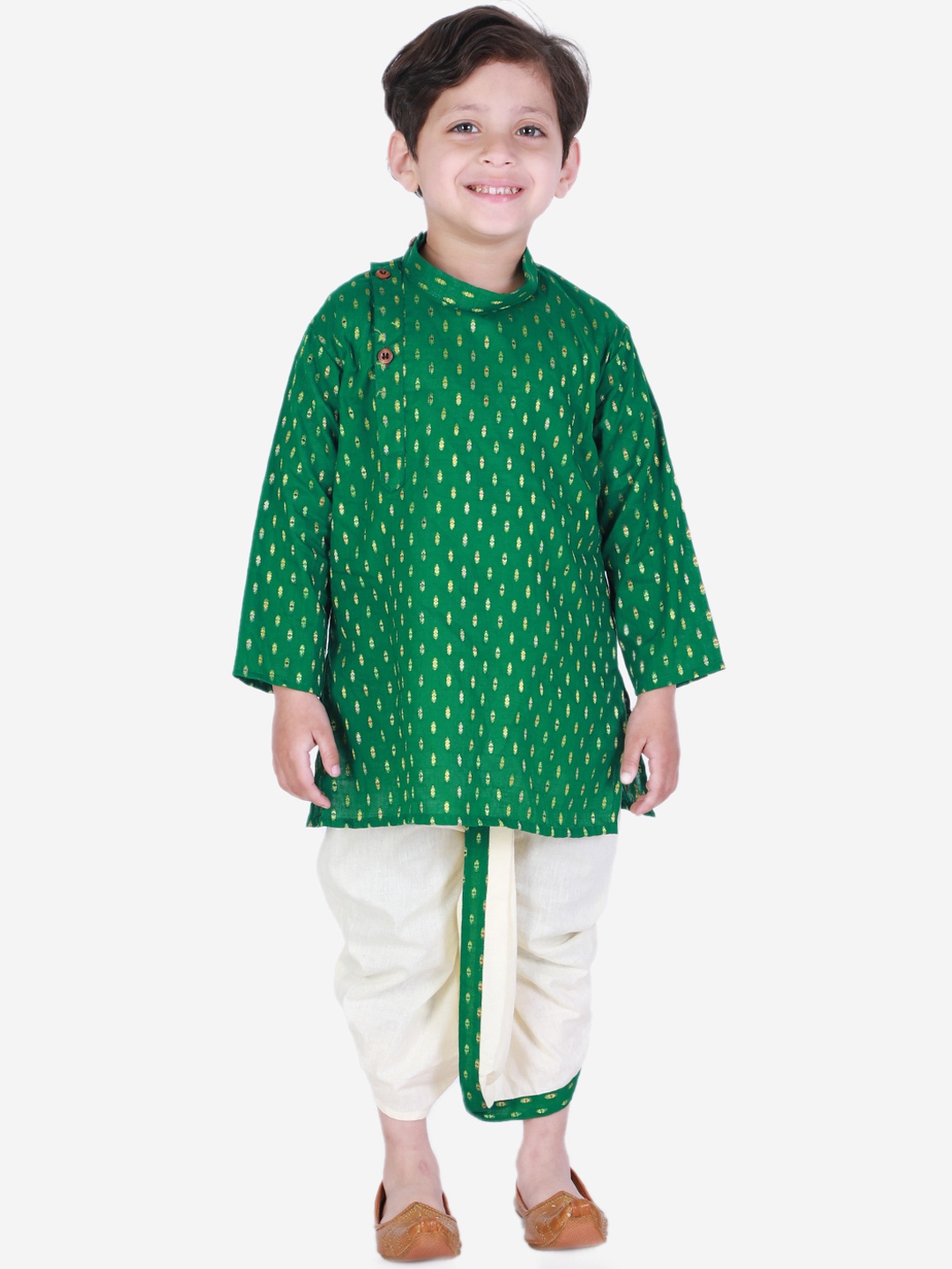 

Superminis Boys Green Ethnic Motifs Printed Kurta with Pyjamas