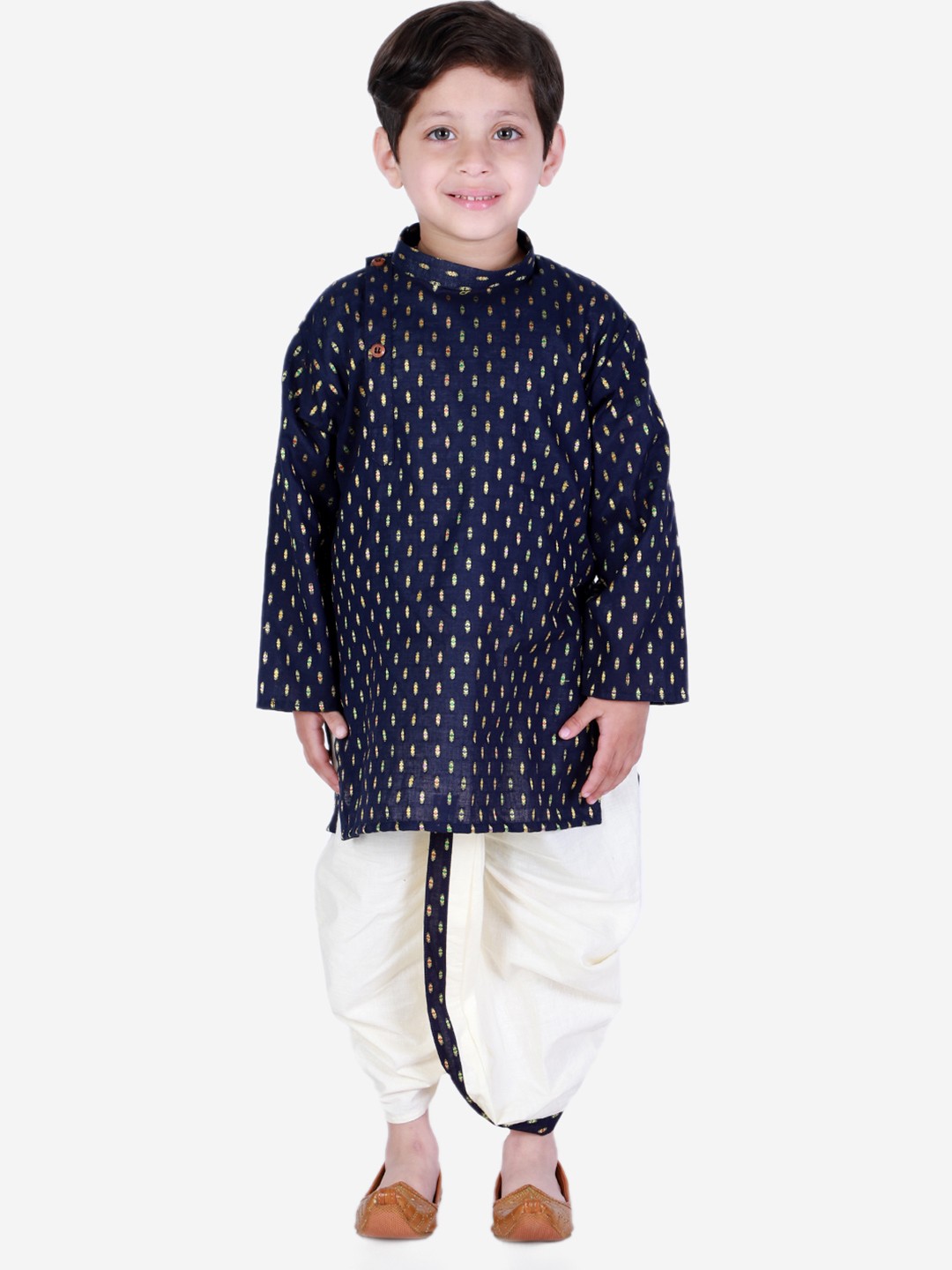 

Superminis Boys Navy Blue Kurta with Dhoti Pants