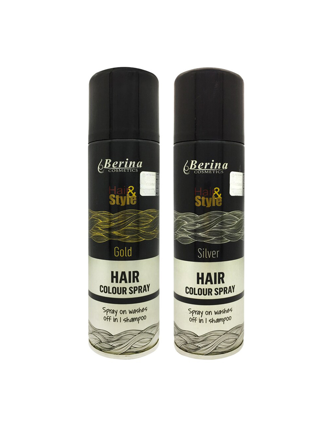 

Berina Pack of 2 Hair Color Spray - Blue & Red, Black