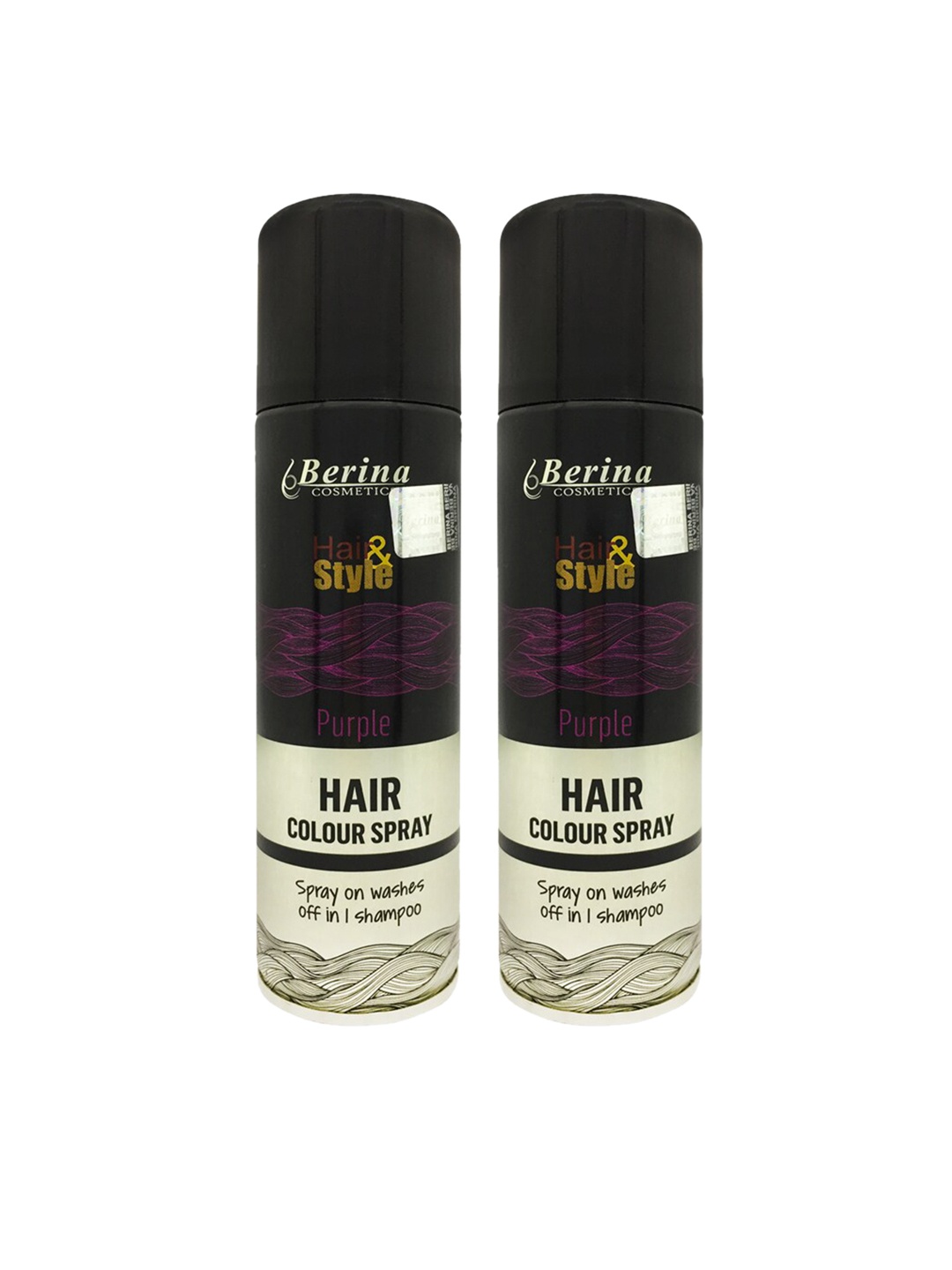 

Berina Pack of 2 Hair Color Spray - Purple, Black