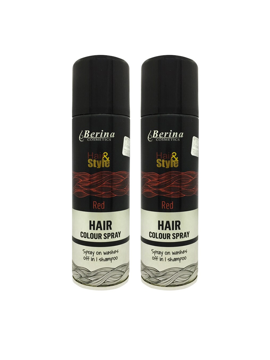 

Berina Pack of 2 Hair Color Spray - Red, Black