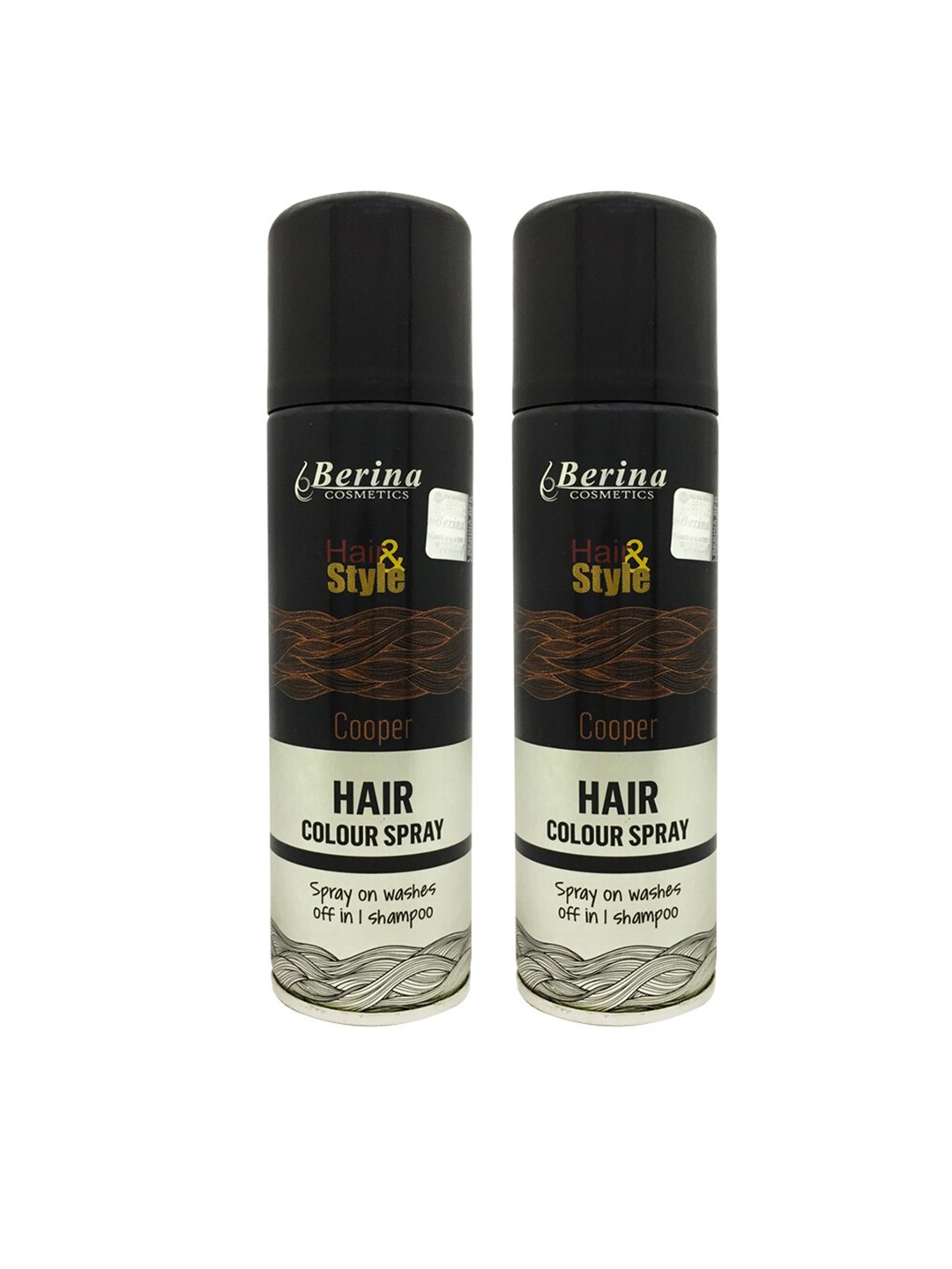 

Berina Pack of 2 Hair Color Spray - Copper, Black