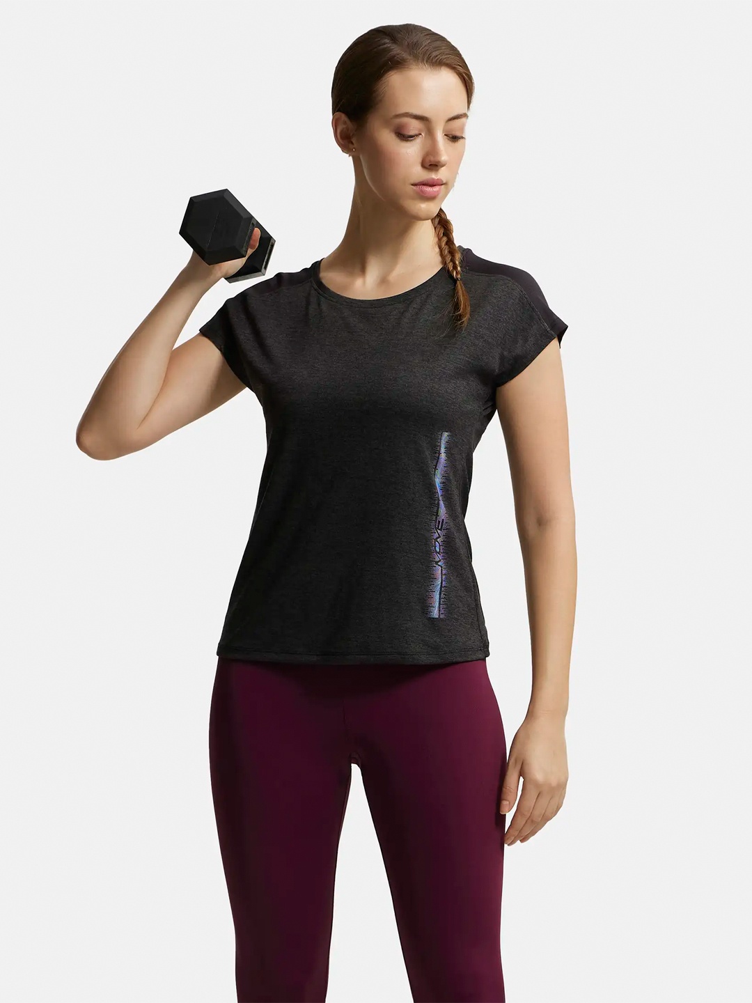 

Jockey Breathable Mesh Relaxed Fit Printed Round Neck T-Shirt, Black