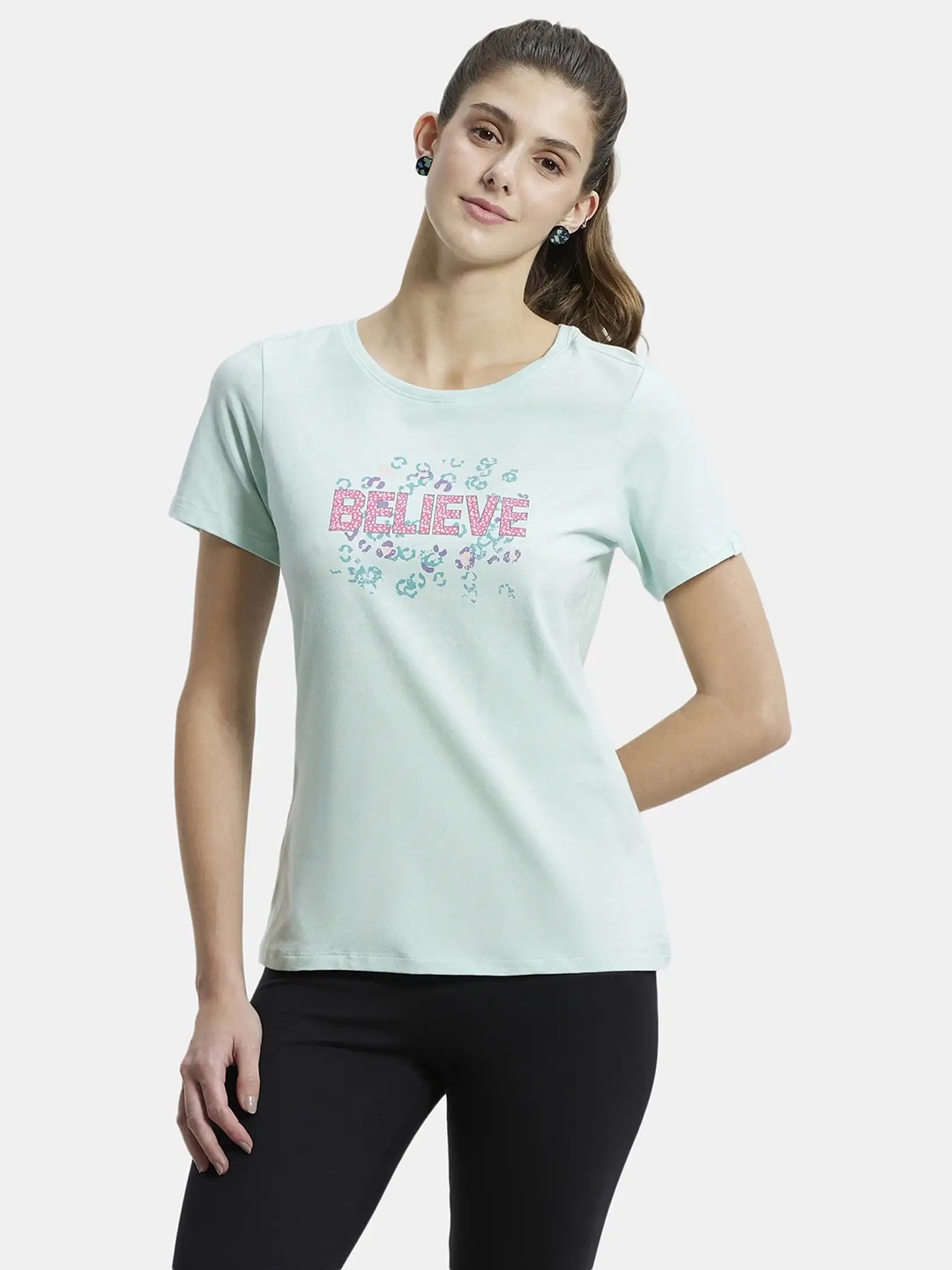 

Jockey Cotton Regular Fit Graphic Printed Round Neck T-Shirt, Blue