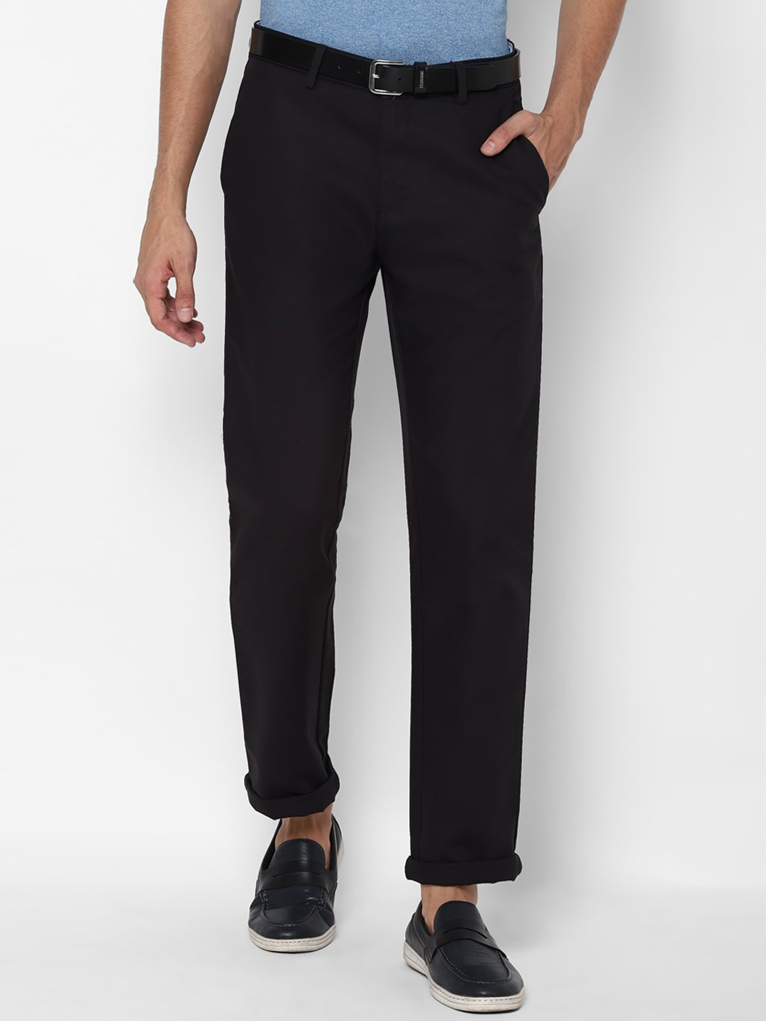 

Allen Solly Men Black Pure Cotton Trousers