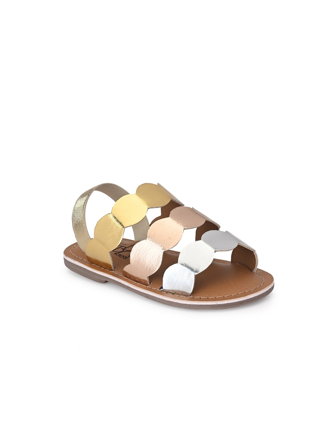 

Zebba Girls Gold-Toned Open Toe Flats