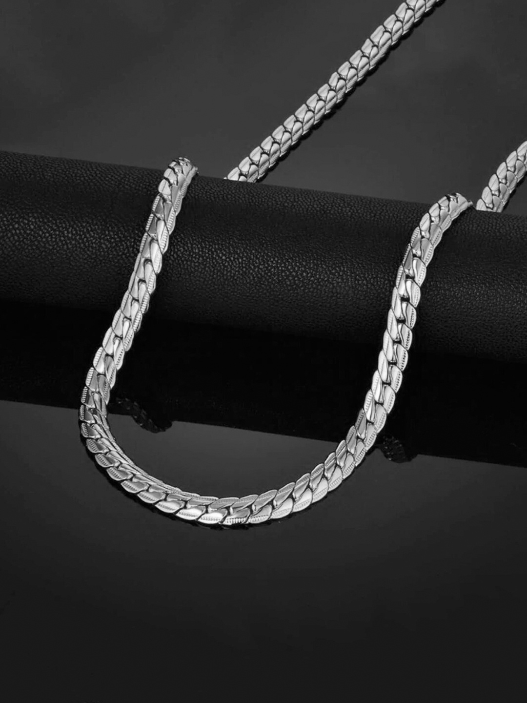 

Yellow Chimes Men Silver-Toned Stainless Steel Snake Chain