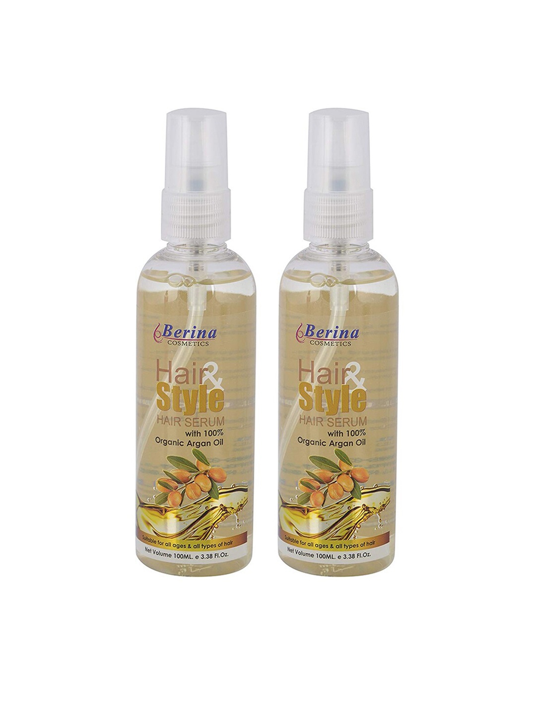 

Berina Set of 2 Transparent Hair Serum with Argan Oil