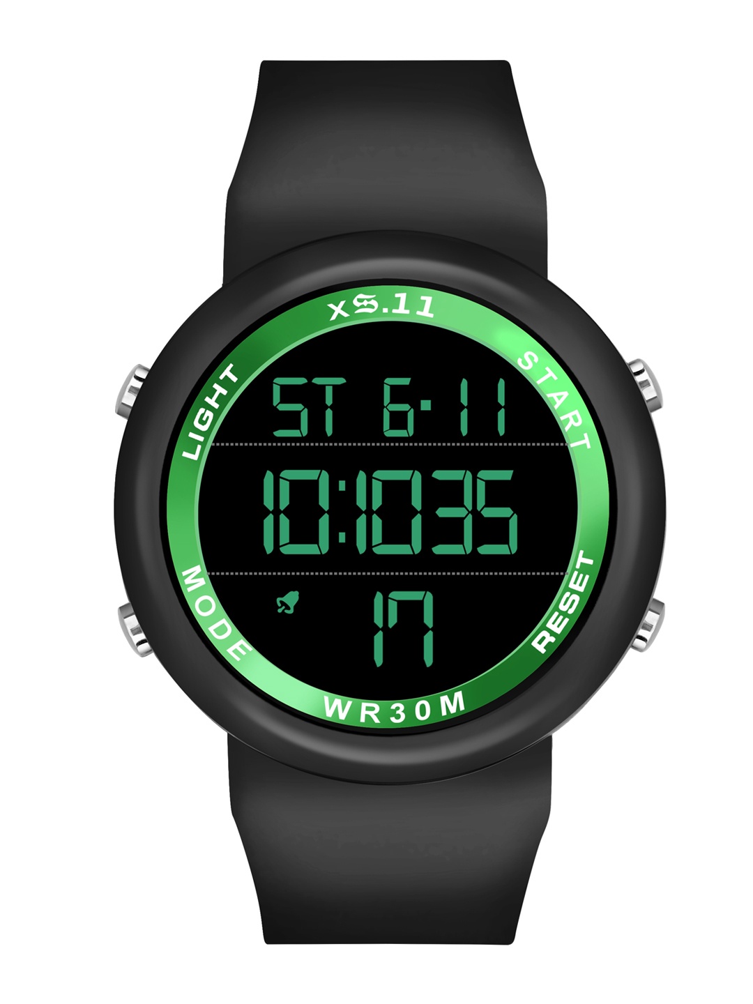 

SWADESI STUFF Unisex Green Dial & Black Straps Digital Automatic Watch