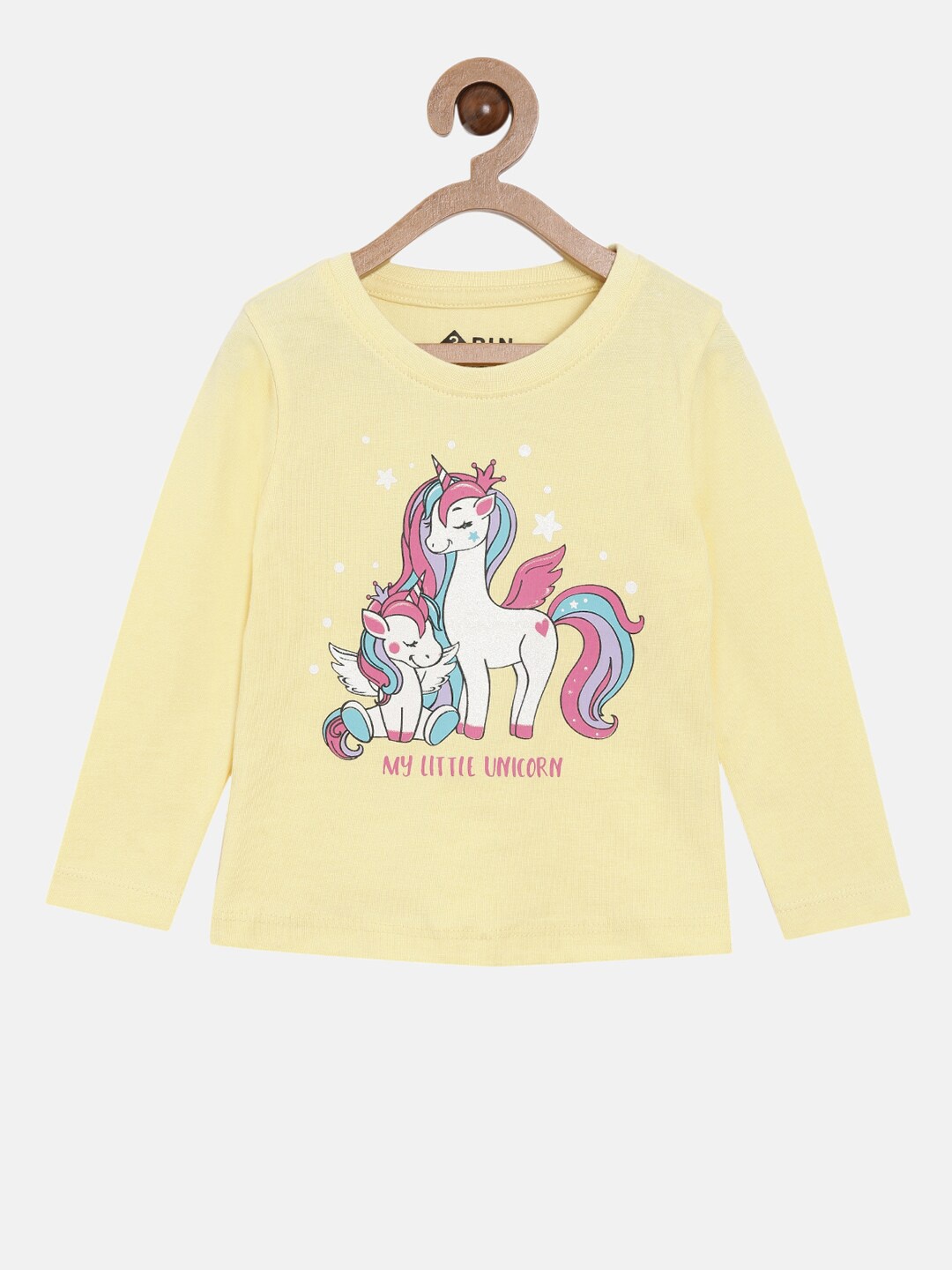 

3PIN Girls Yellow Printed T-shirt