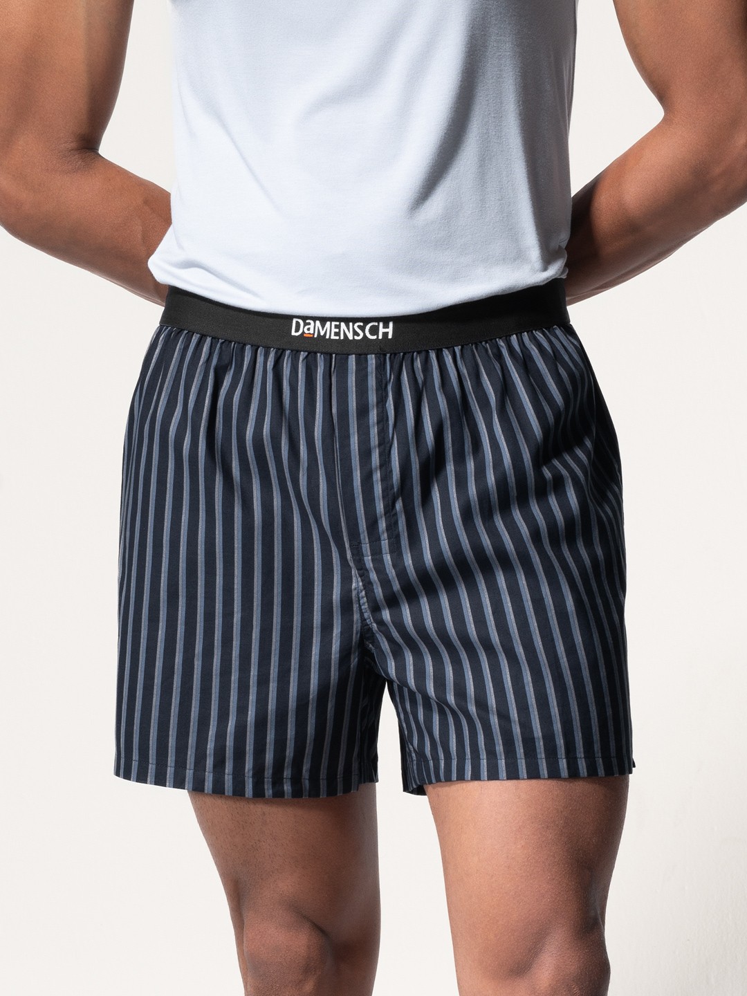 

DAMENSCH Men Striped Ultra-Light Cotton Regular Fit Inner Boxer, Black