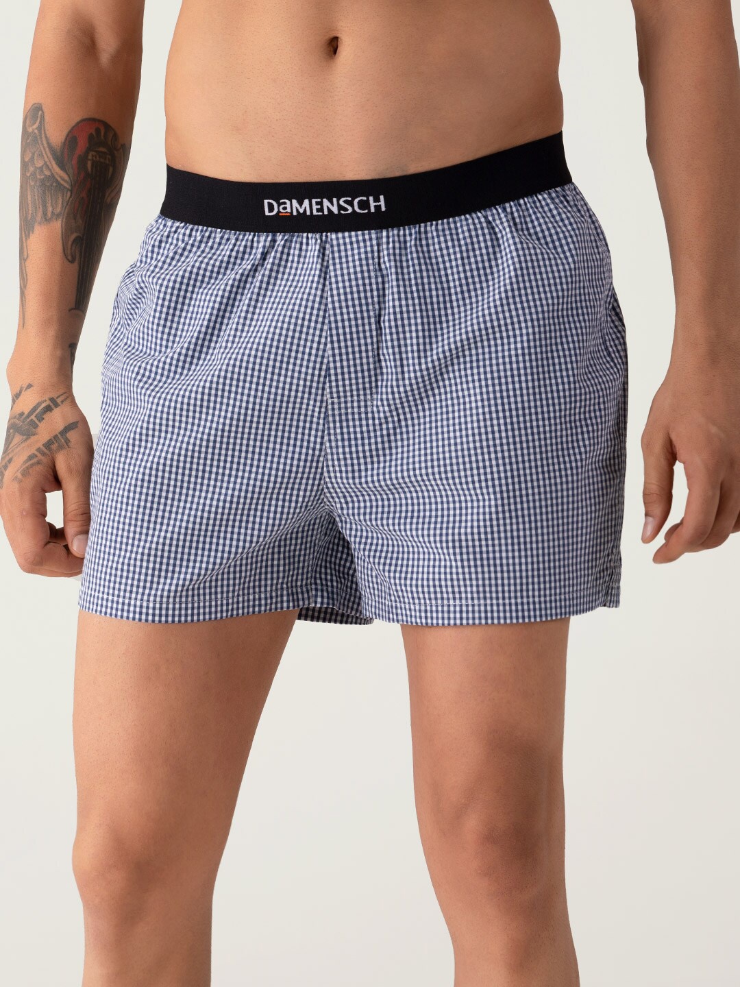 

DaMENSCH Men Printed Ultra-Light Cotton Regular Fit Boxer Shorts, Navy blue