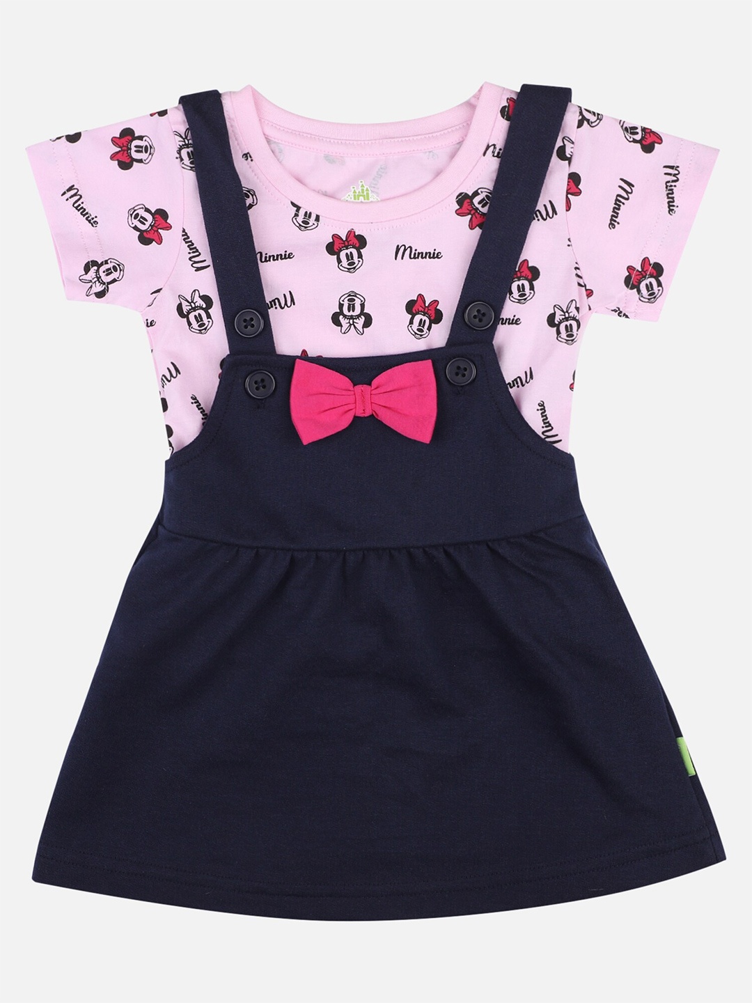 

Bodycare Kids Girls Minnie Mouse Printed T-shirt with Skirt, Pink