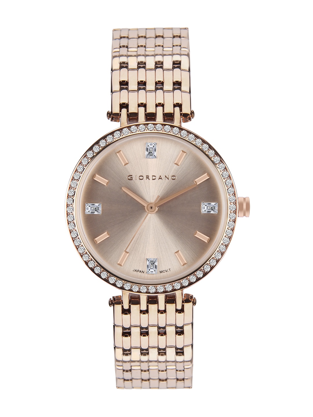 

GIORDANO Women Embellished Dial Bracelet Style Straps Analogue Watch GD-2096-44, Rose gold